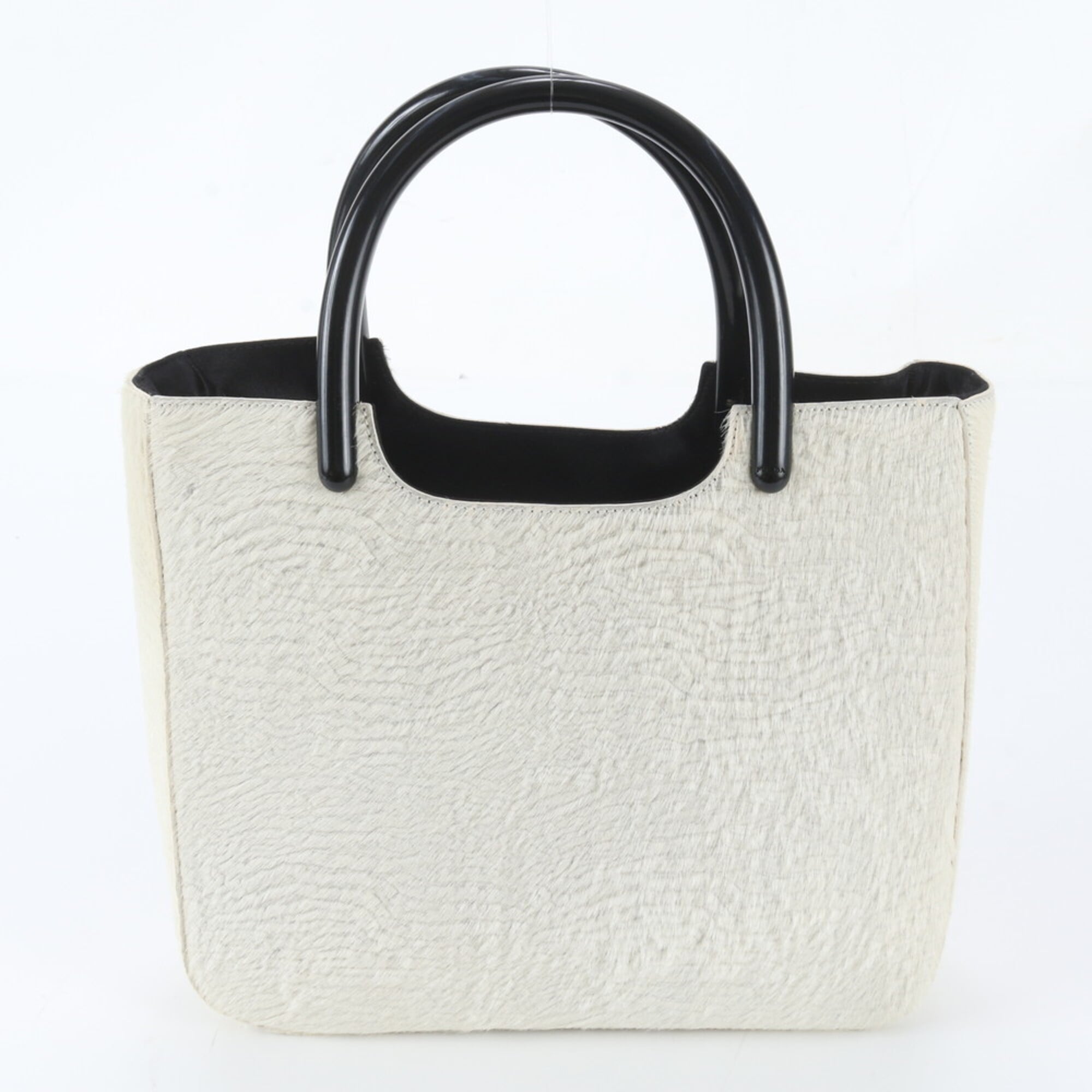Prada White Leather Handbag Shoulder Bag Tote Bag (Pre-Owned)