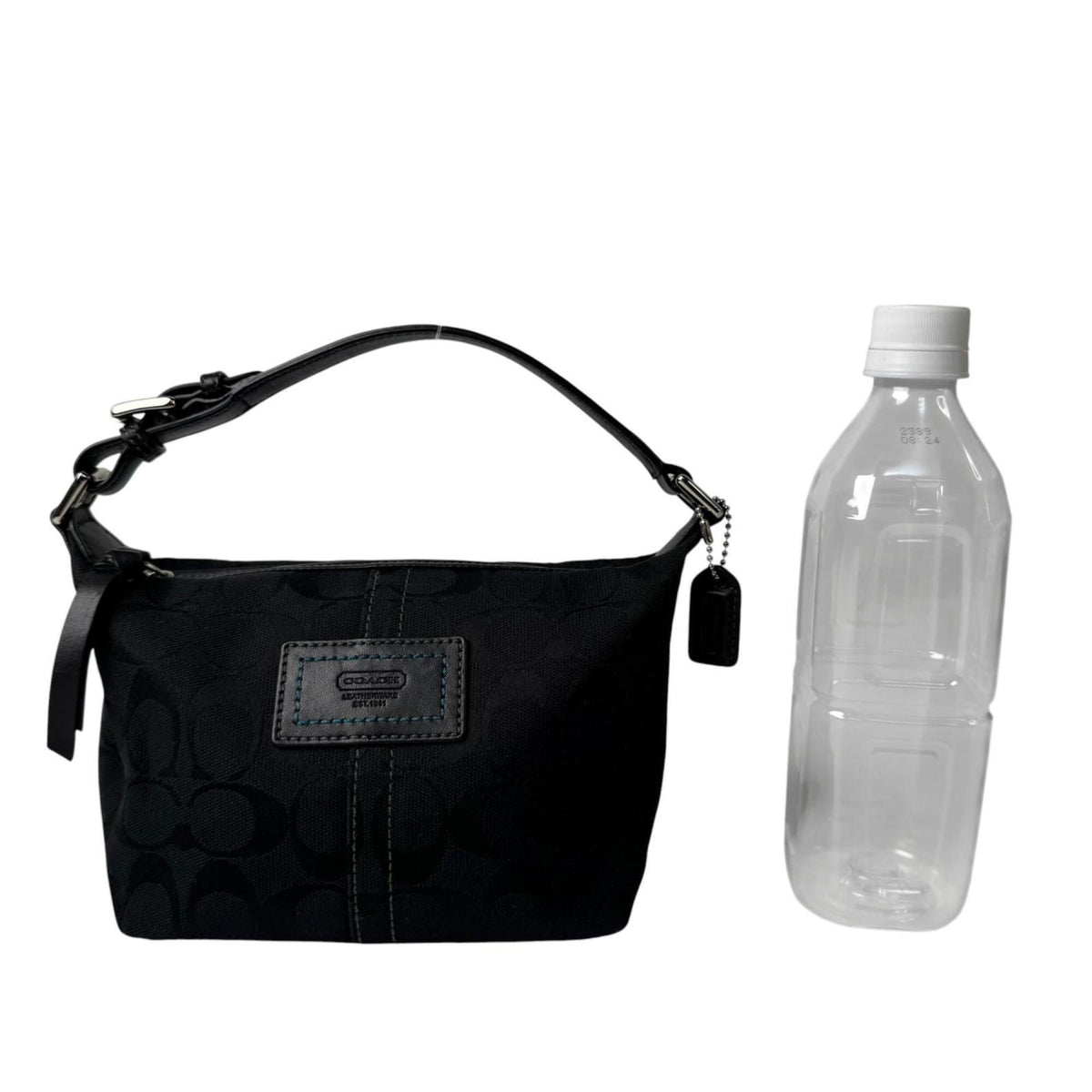 Coach Black Canvas Leather Handbag Pouch Shoulder Bag (Pre-Owned)