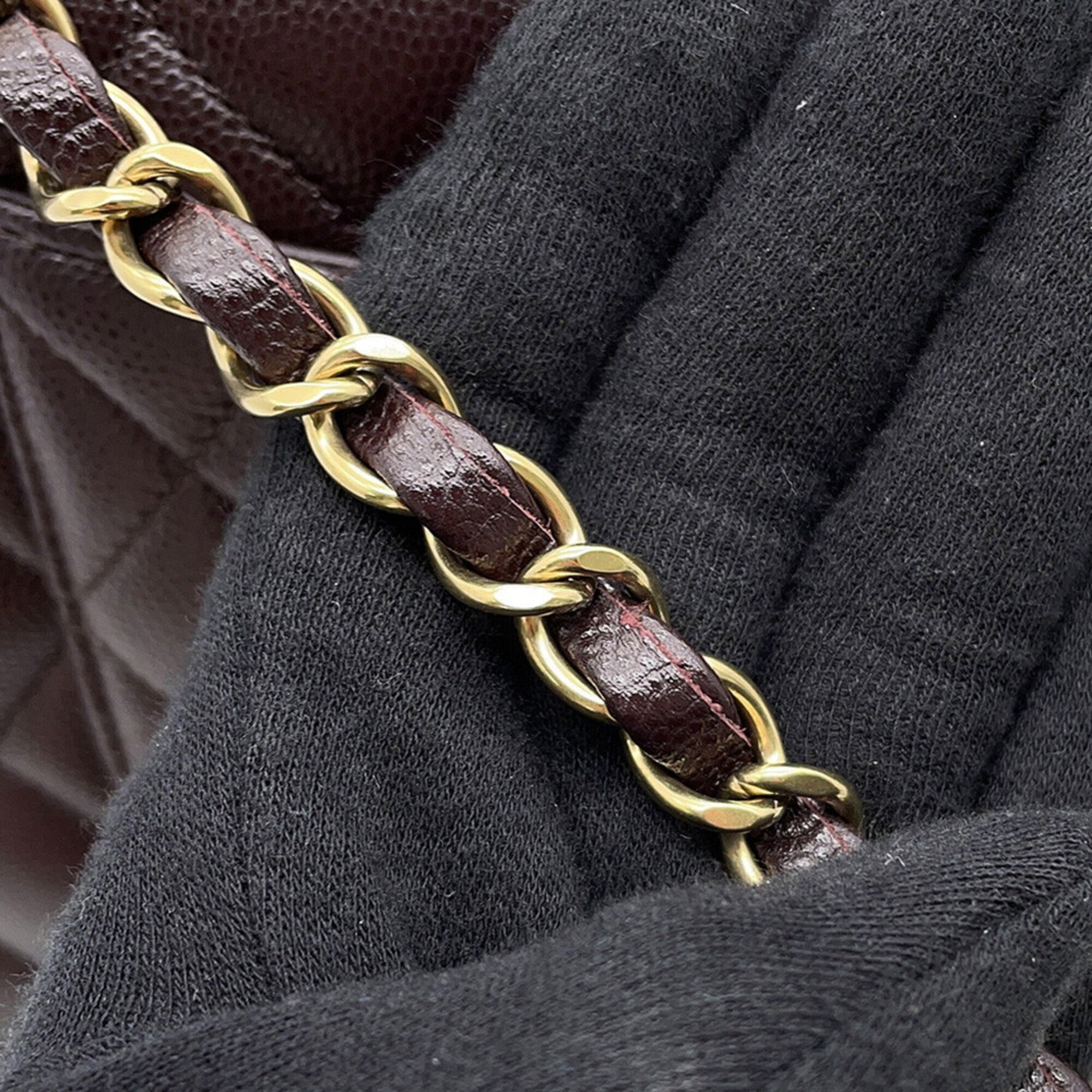 Chanel Matelasse Brown Grained Calfskin Handbag Shoulder Bag (Pre-Owned)