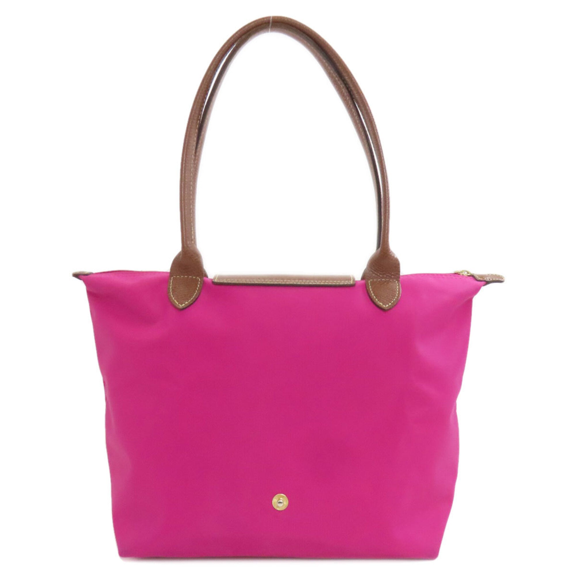 Longchamp Le Pliage Brown Pink Nylon Tote Bag (Pre-Owned)
