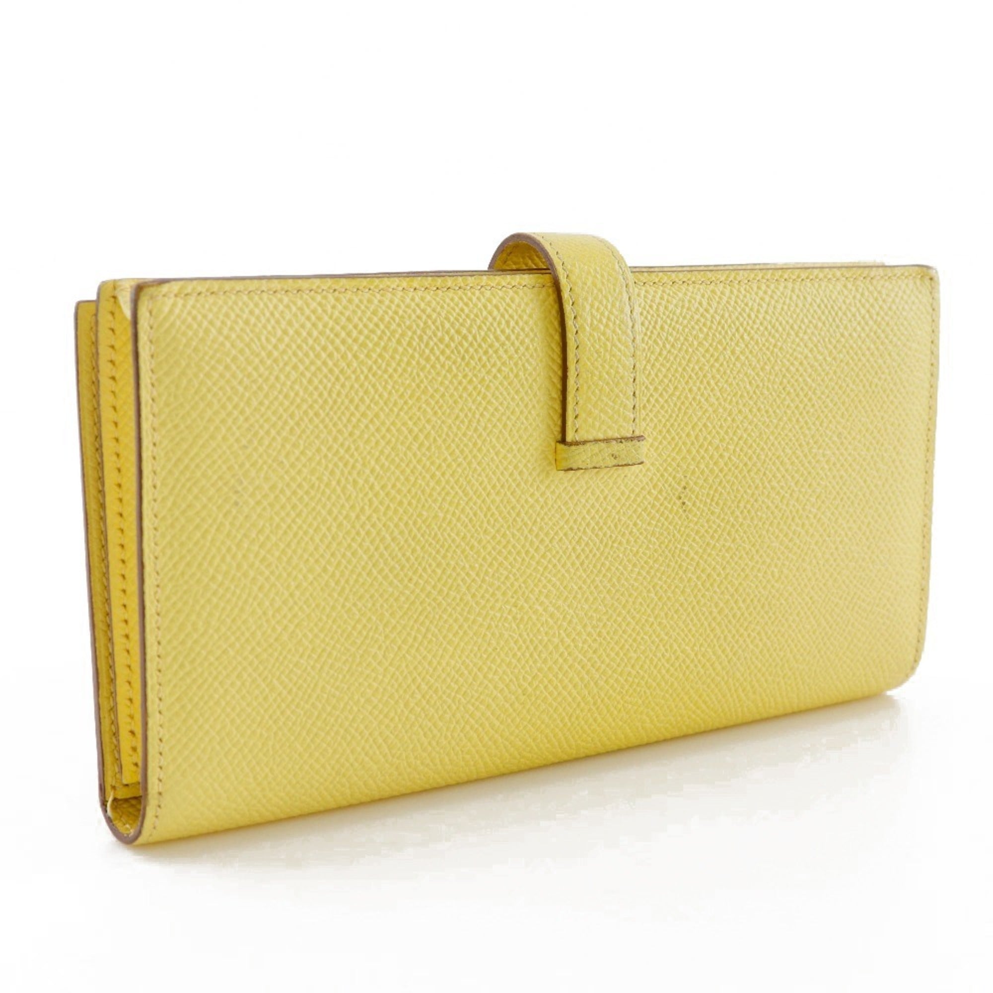 Hermes Yellow Epsom Leather Long Wallet (Bi-Fold) (Pre-Owned)