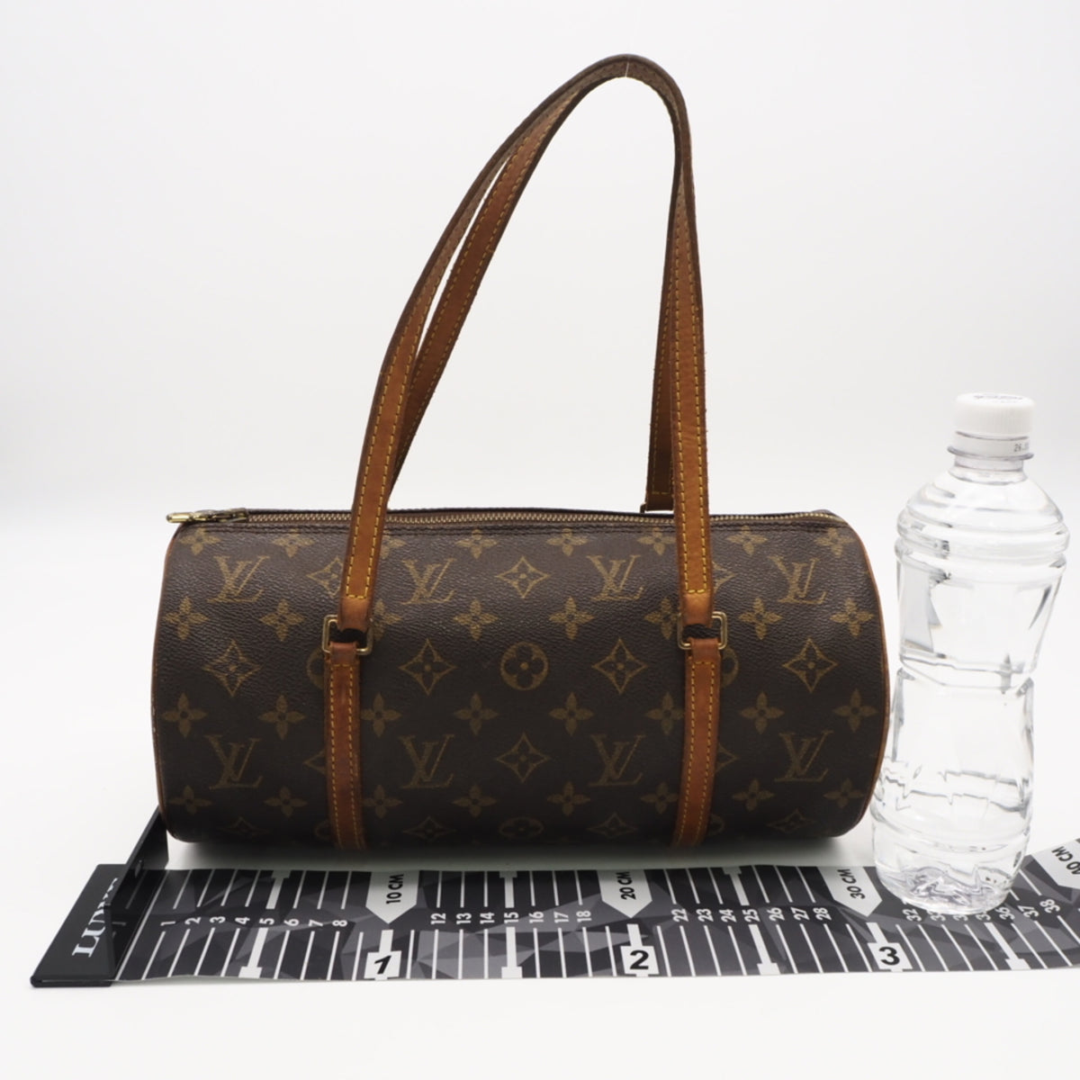 Louis Vuitton Beige Brown Coated Canvas Leather Handbag (Pre-Owned)