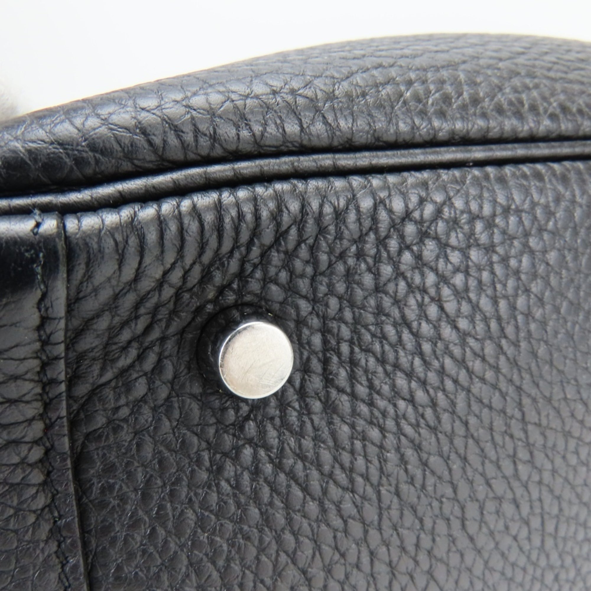Hermes Lindy Black Taurillon Clemence Leather Handbag (Pre-Owned)