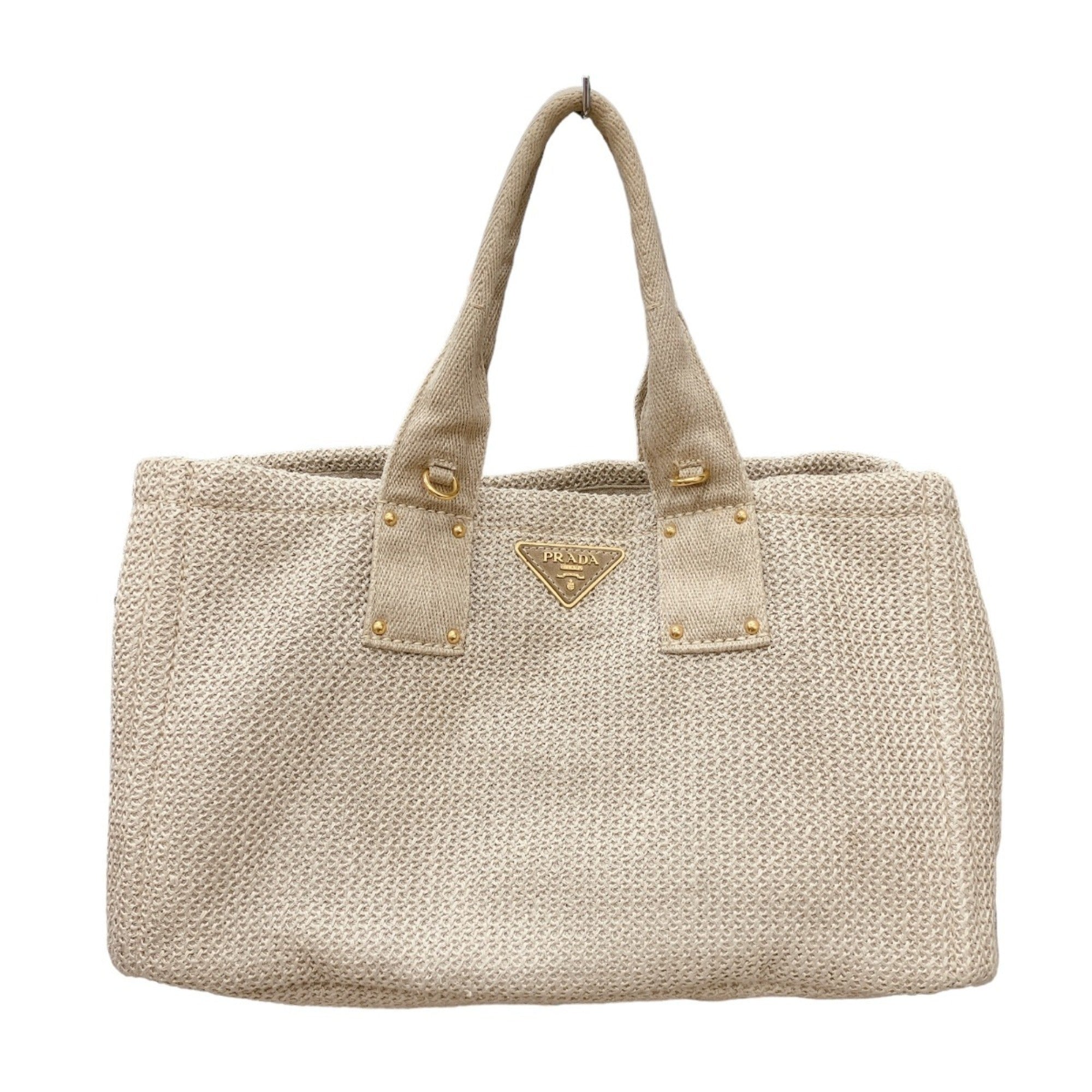 Prada Beige Canvas Tote Bag (Pre-Owned)