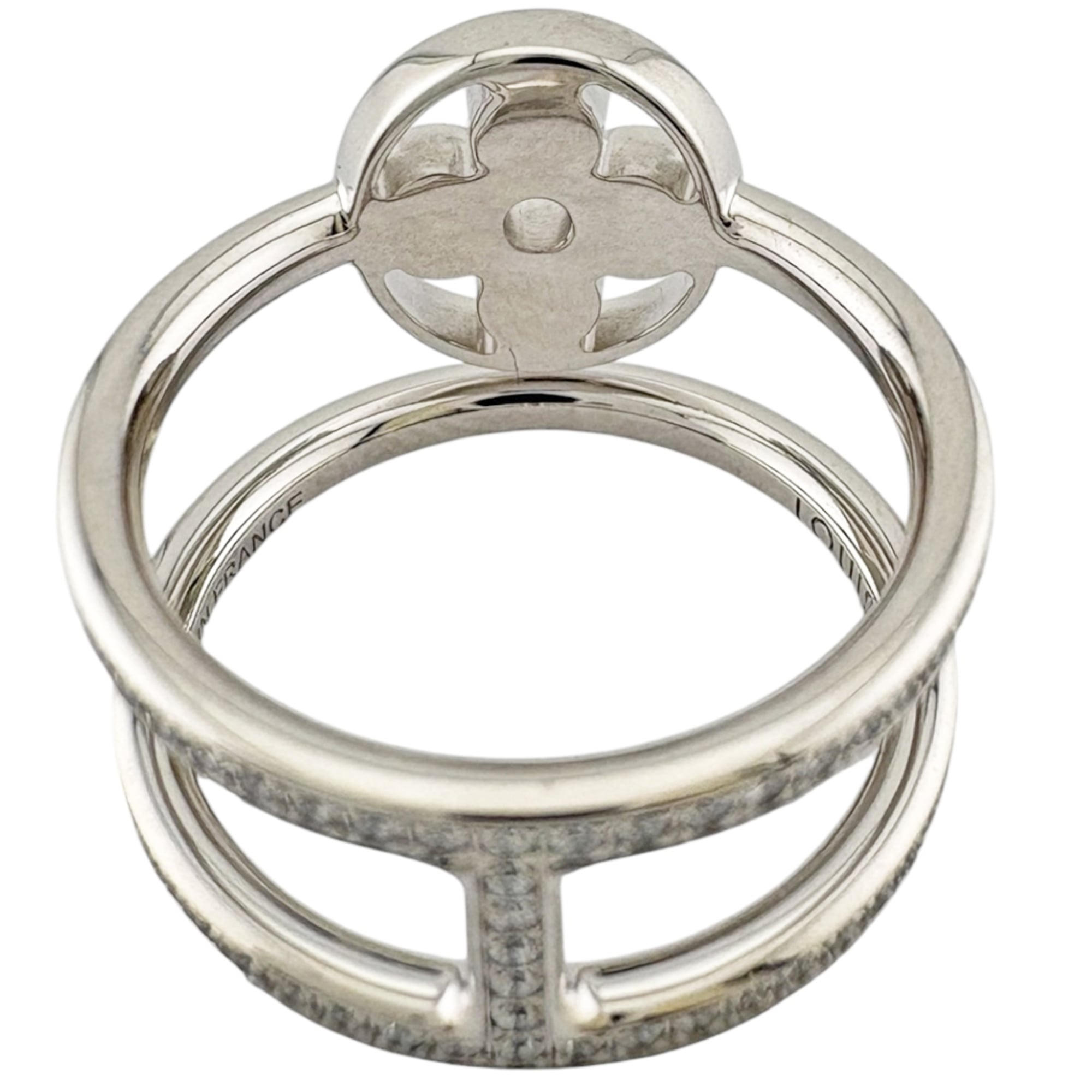 Louis Vuitton Silver White Gold (18K) Band Ring (Pre-Owned)