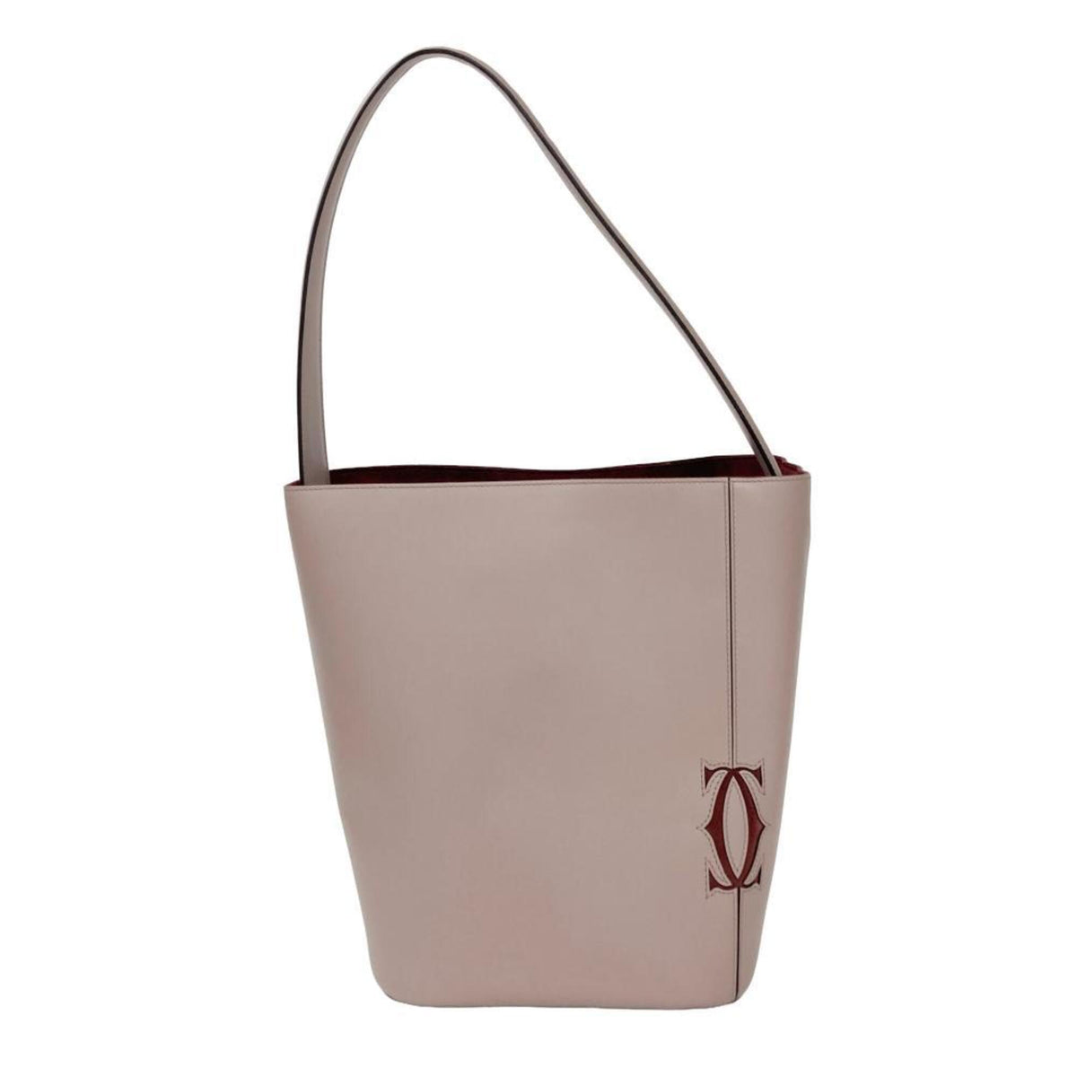 Cartier Bordeaux Grayish Leather Shoulder Bag (Pre-Owned)