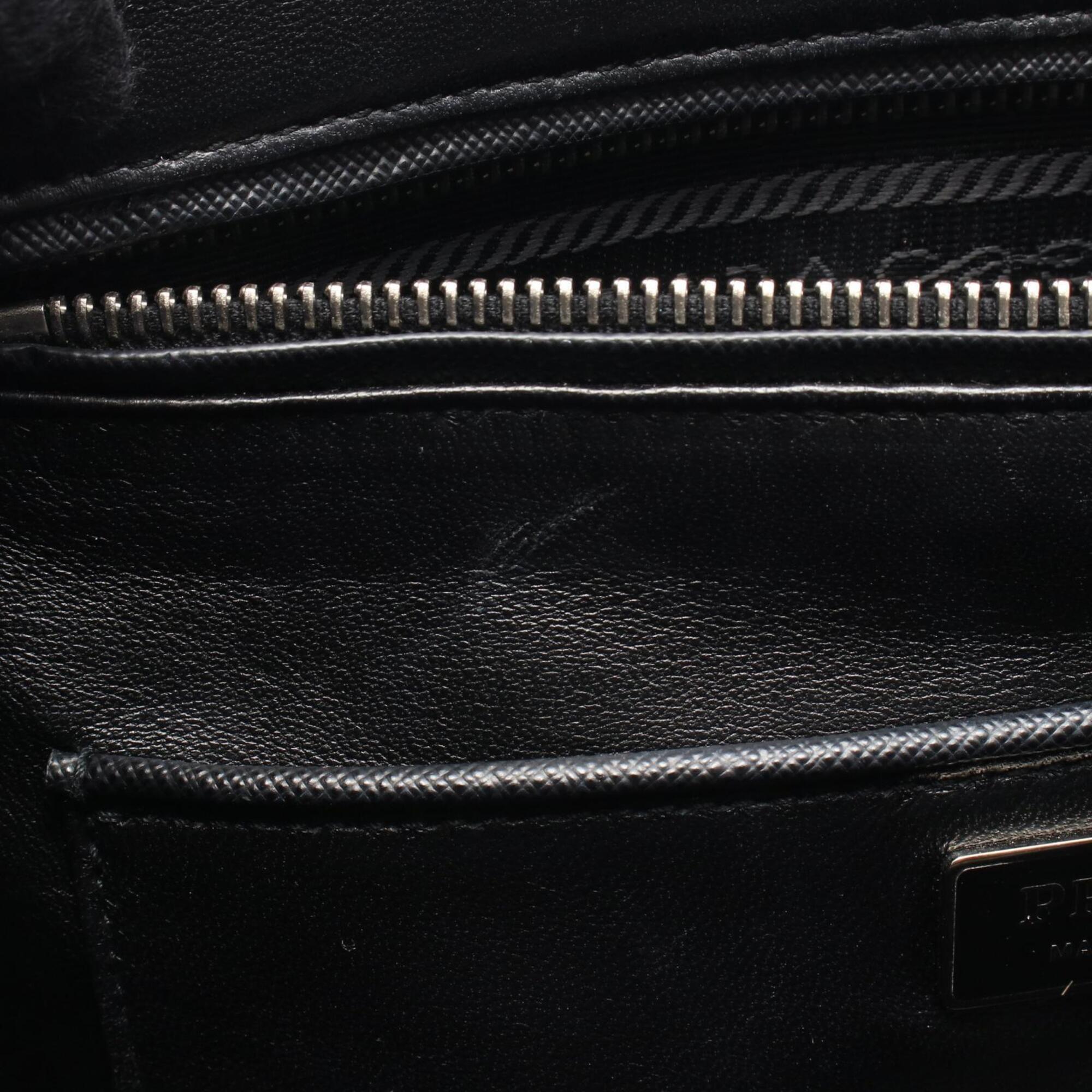 Prada Black Brown White Saffiano Handbag Tote Bag (Pre-Owned)