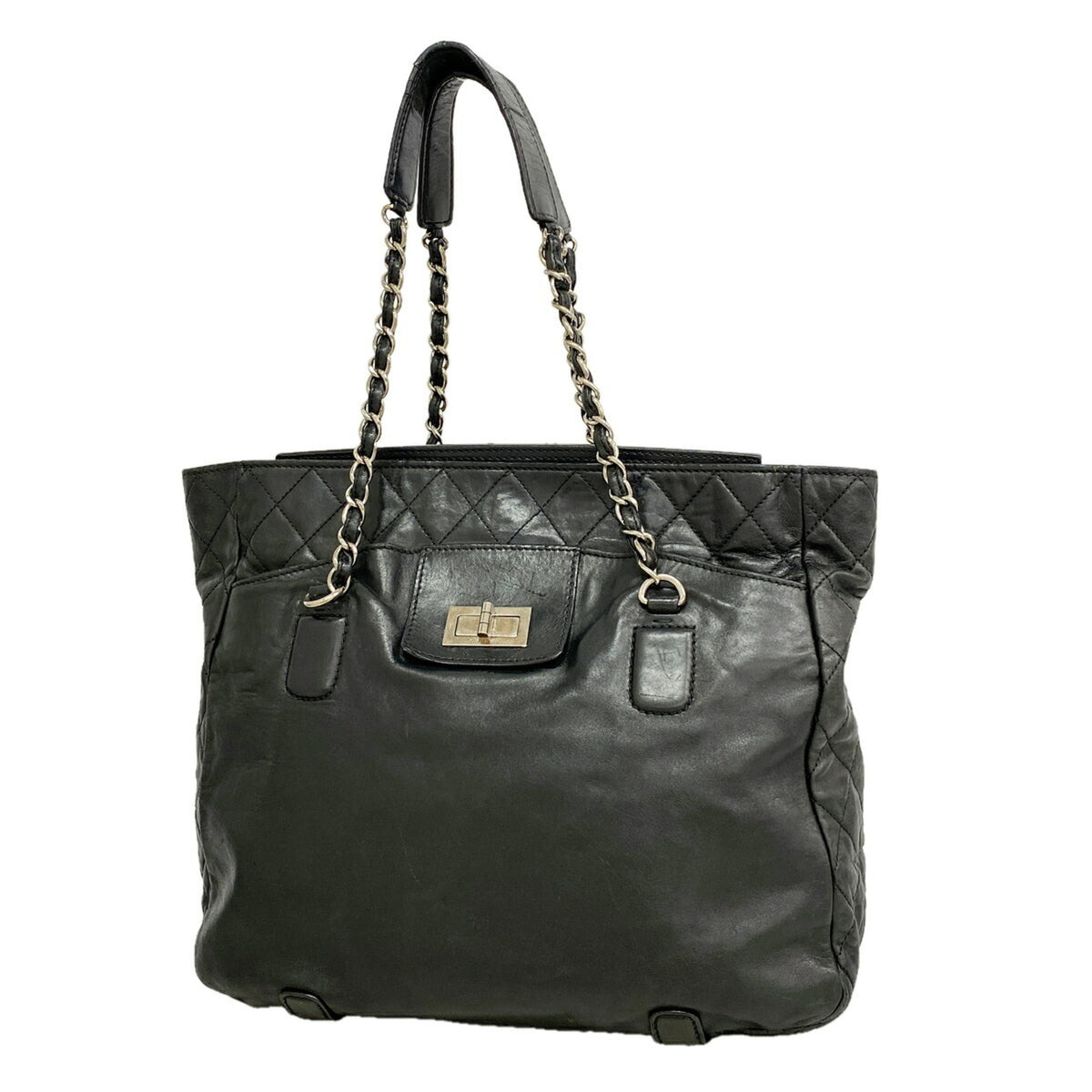 Chanel Black Leather Tote Bag (Pre-Owned)