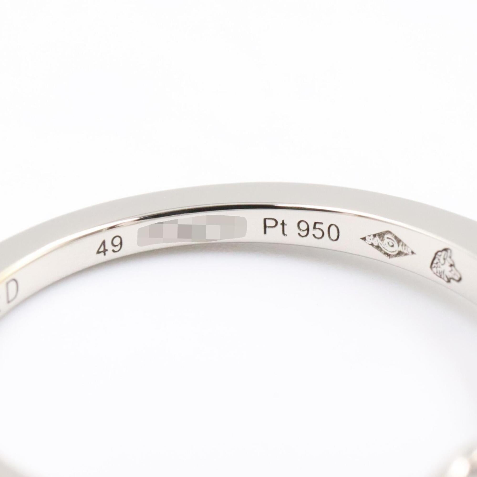 Cartier Silver Clear Platinum 950 Band Ring (Pre-Owned)
