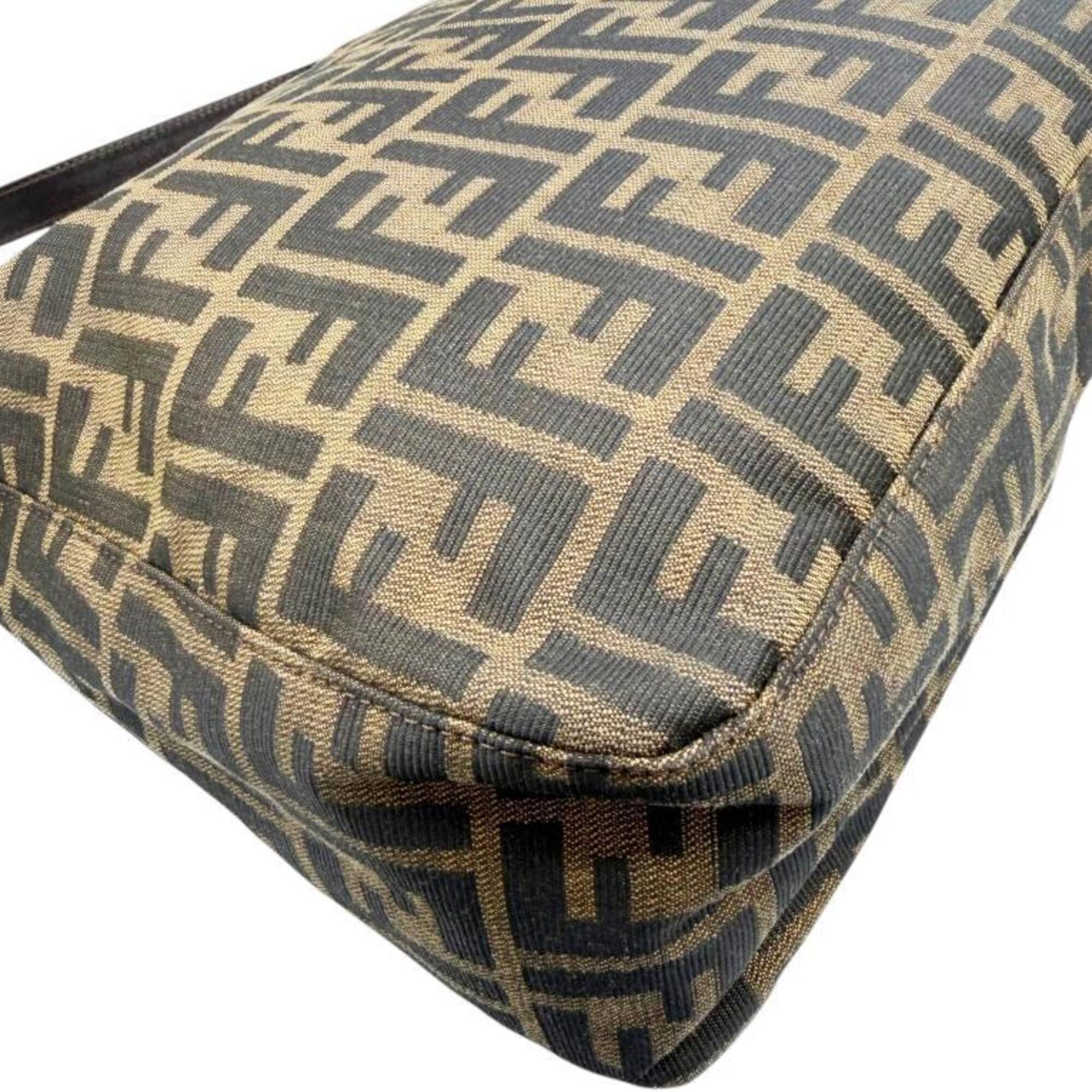 Fendi Brown Canvas Leather Handbag (Pre-Owned)
