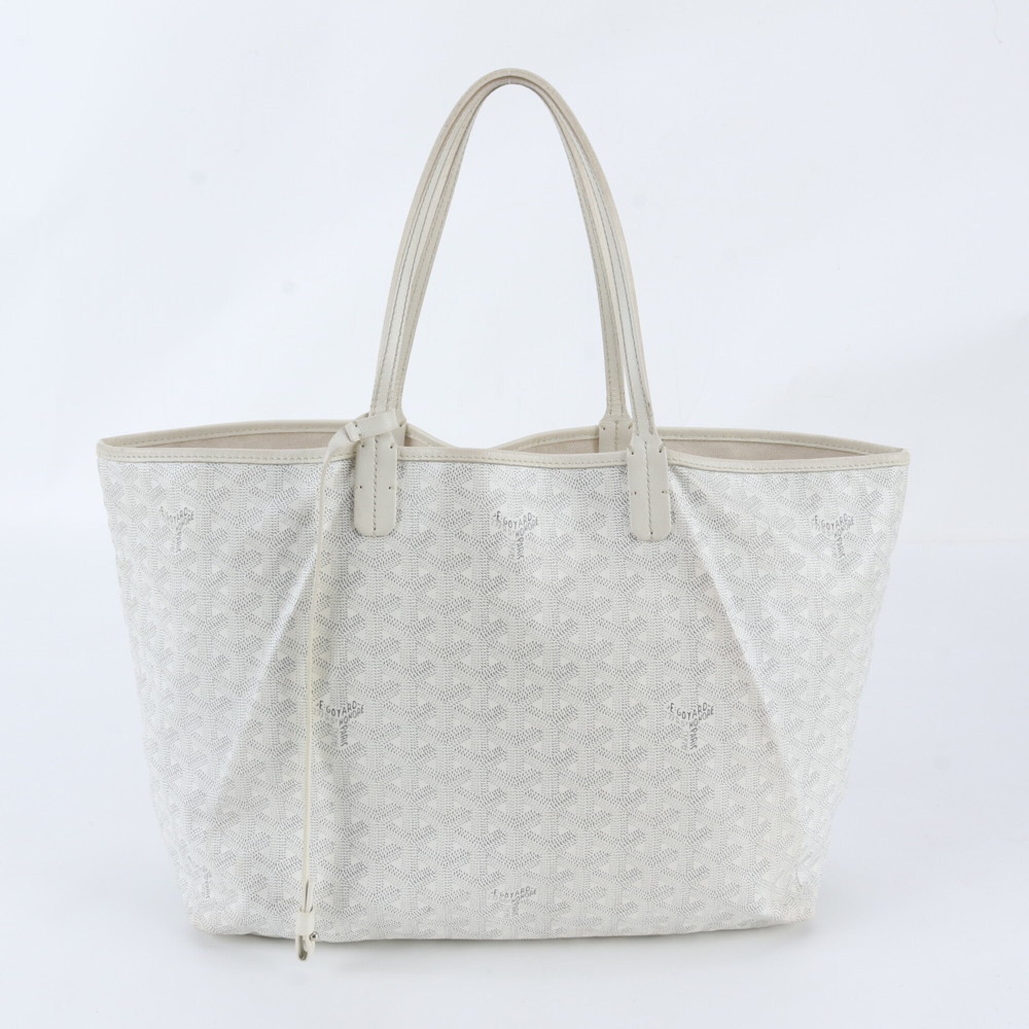 Goyard White Leather Handbag Shoulder Bag Tote Bag (Pre-Owned)