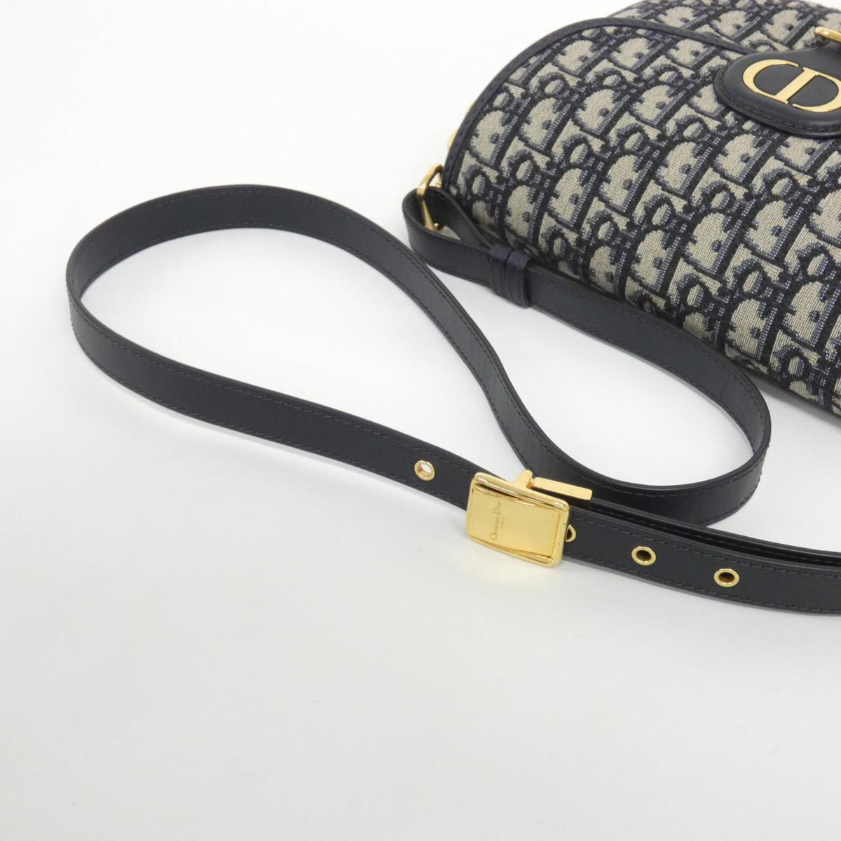 Christian Dior Blue Canvas Leather Shoulder Bag (Pre-Owned)