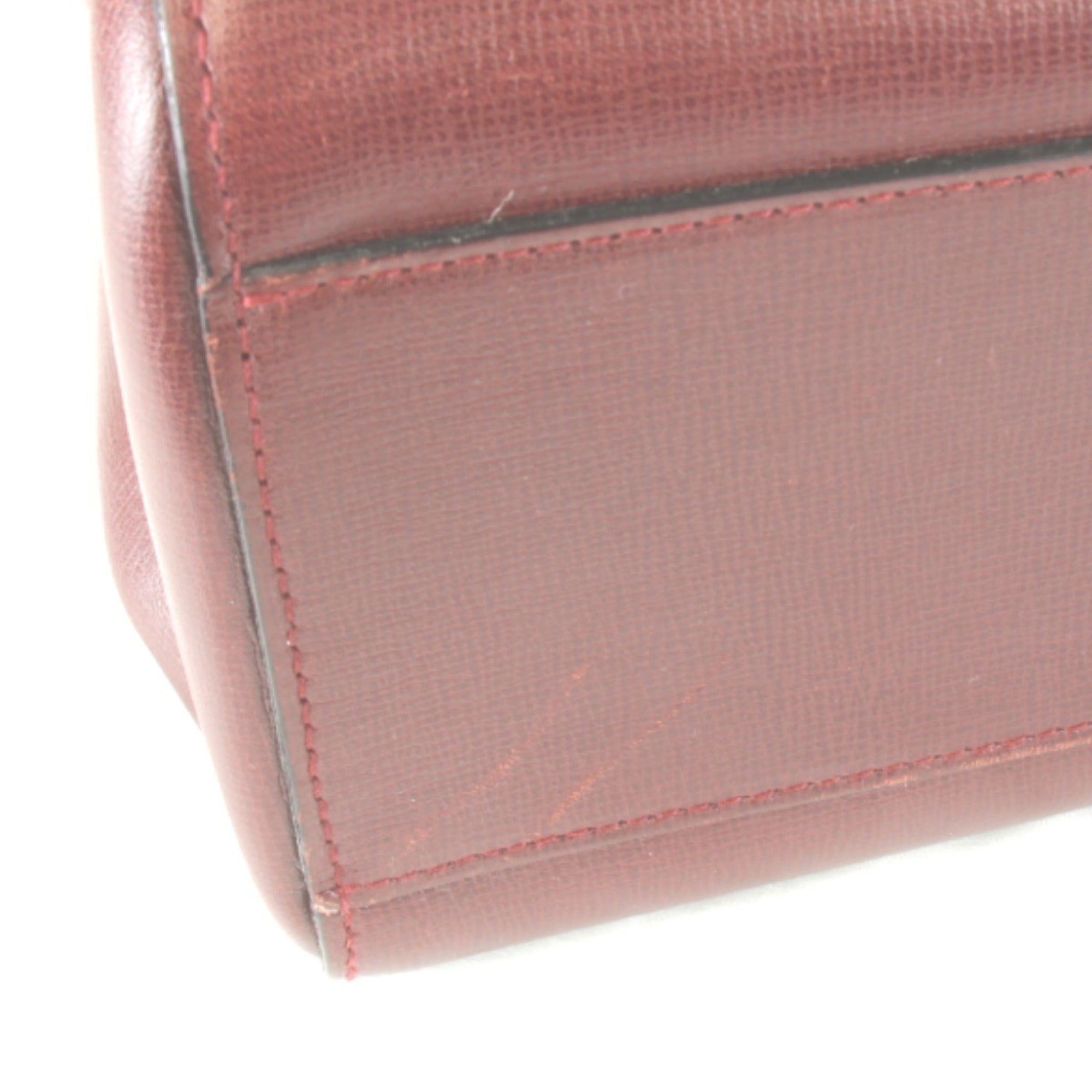 Cartier Wine Red Leather Shoulder Bag (Pre-Owned)
