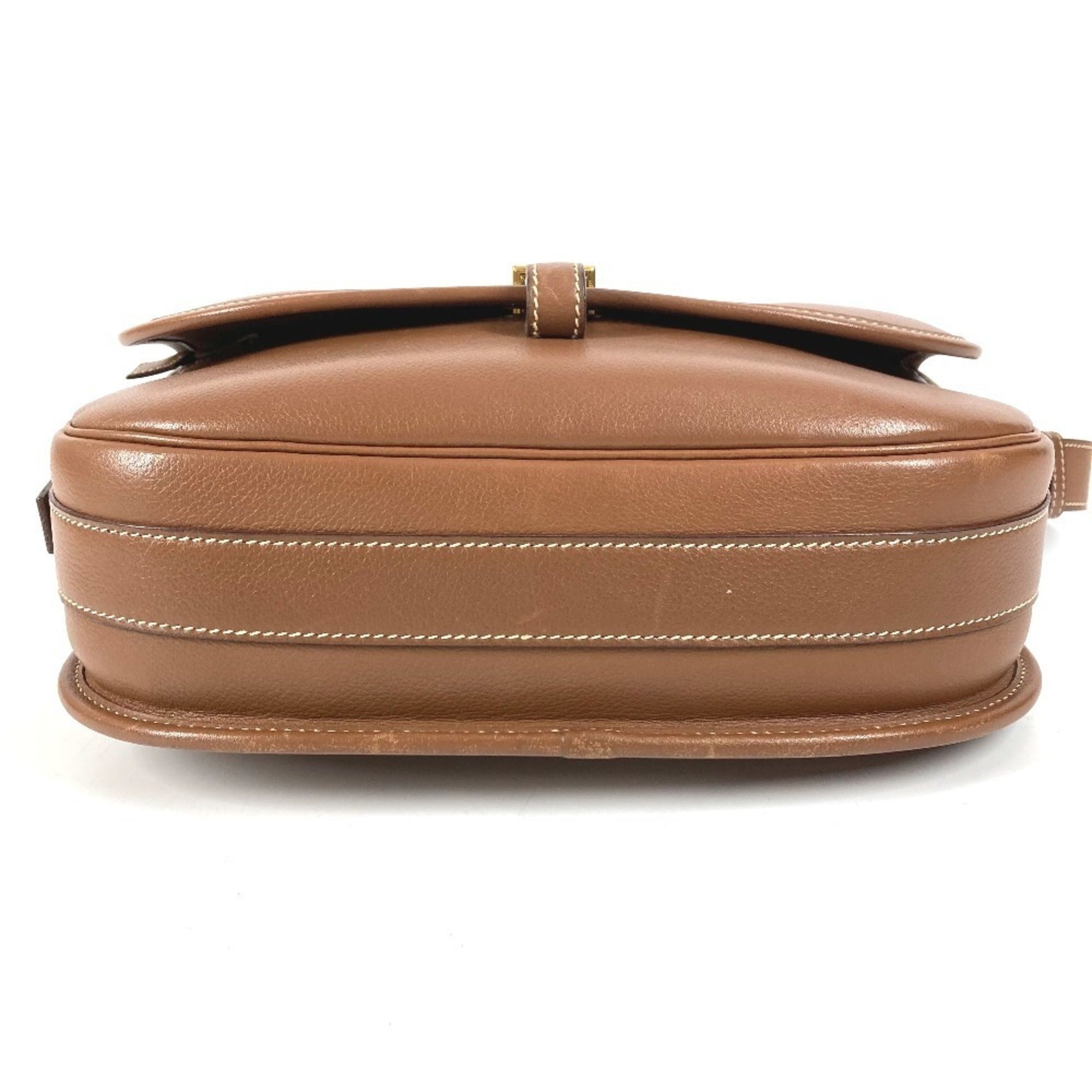 Hermes Brown Leather Handbag Shoulder Bag (Pre-Owned)