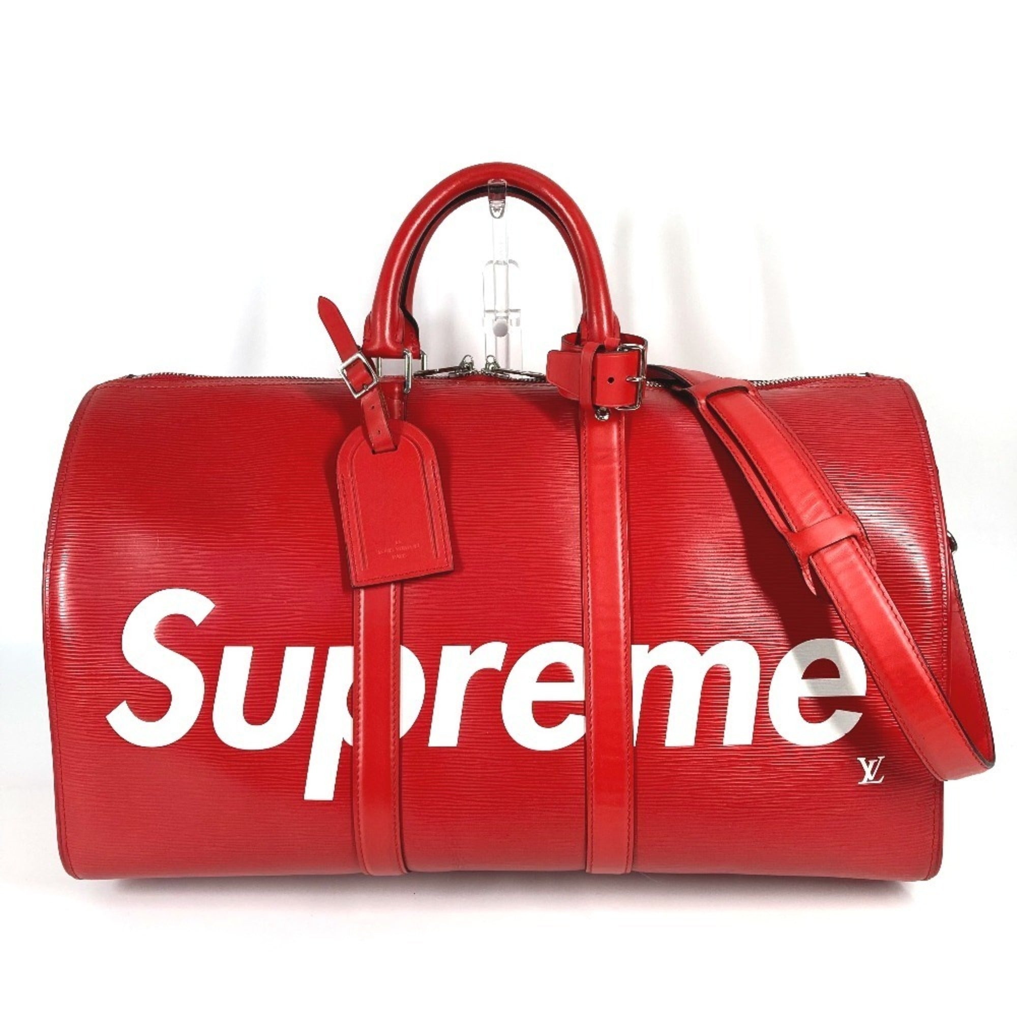 Louis Vuitton Red Color White Epi Leather Boston Bag (Pre-Owned)