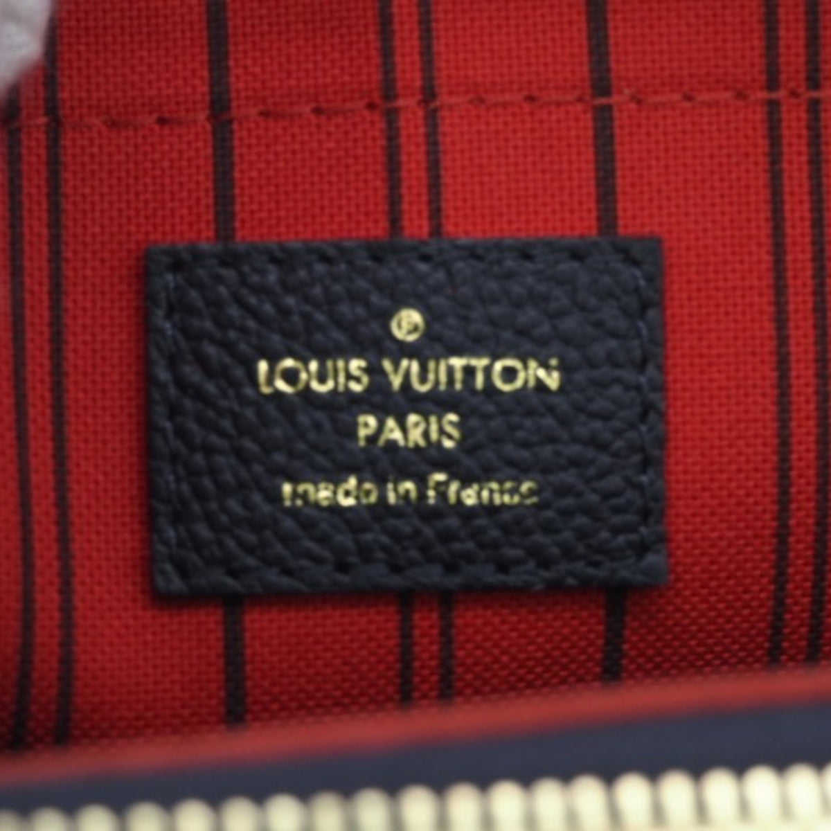 Louis Vuitton Navy Red Color Leather Shoulder Bag (Pre-Owned)