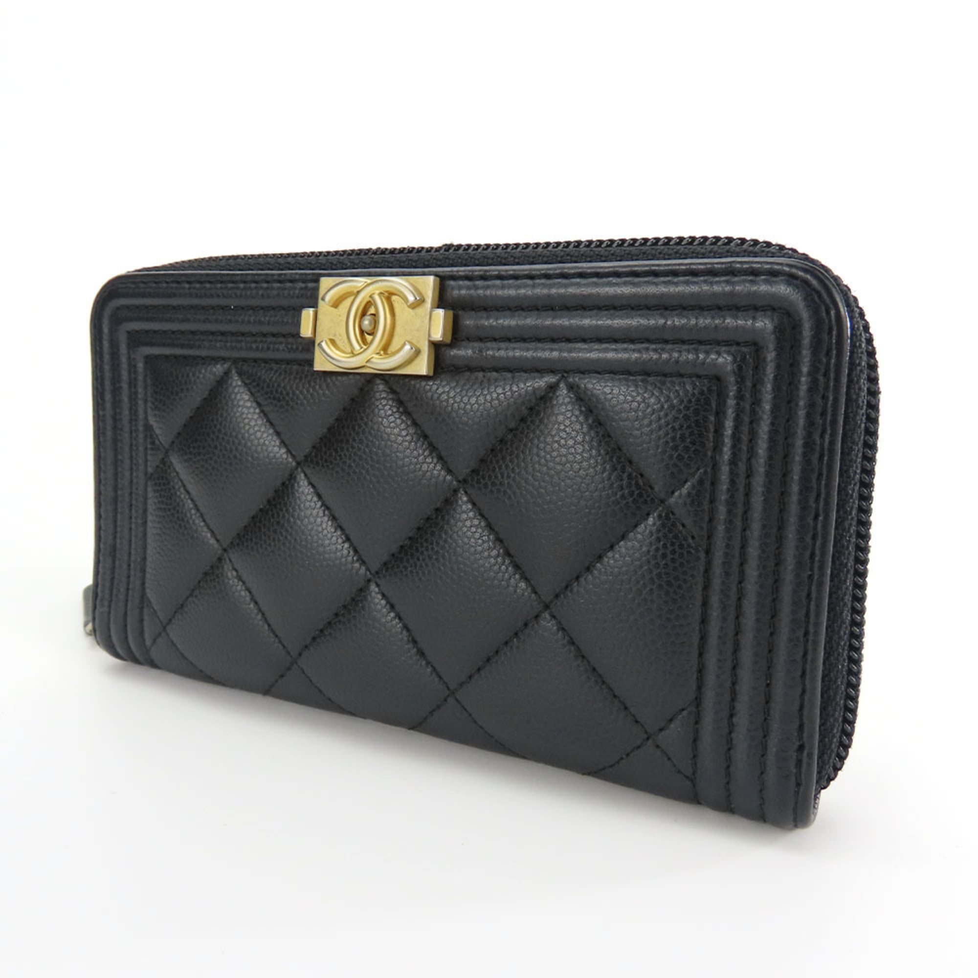 Chanel Black Grained Calfskin Coin Purse/Coin Case (Pre-Owned)