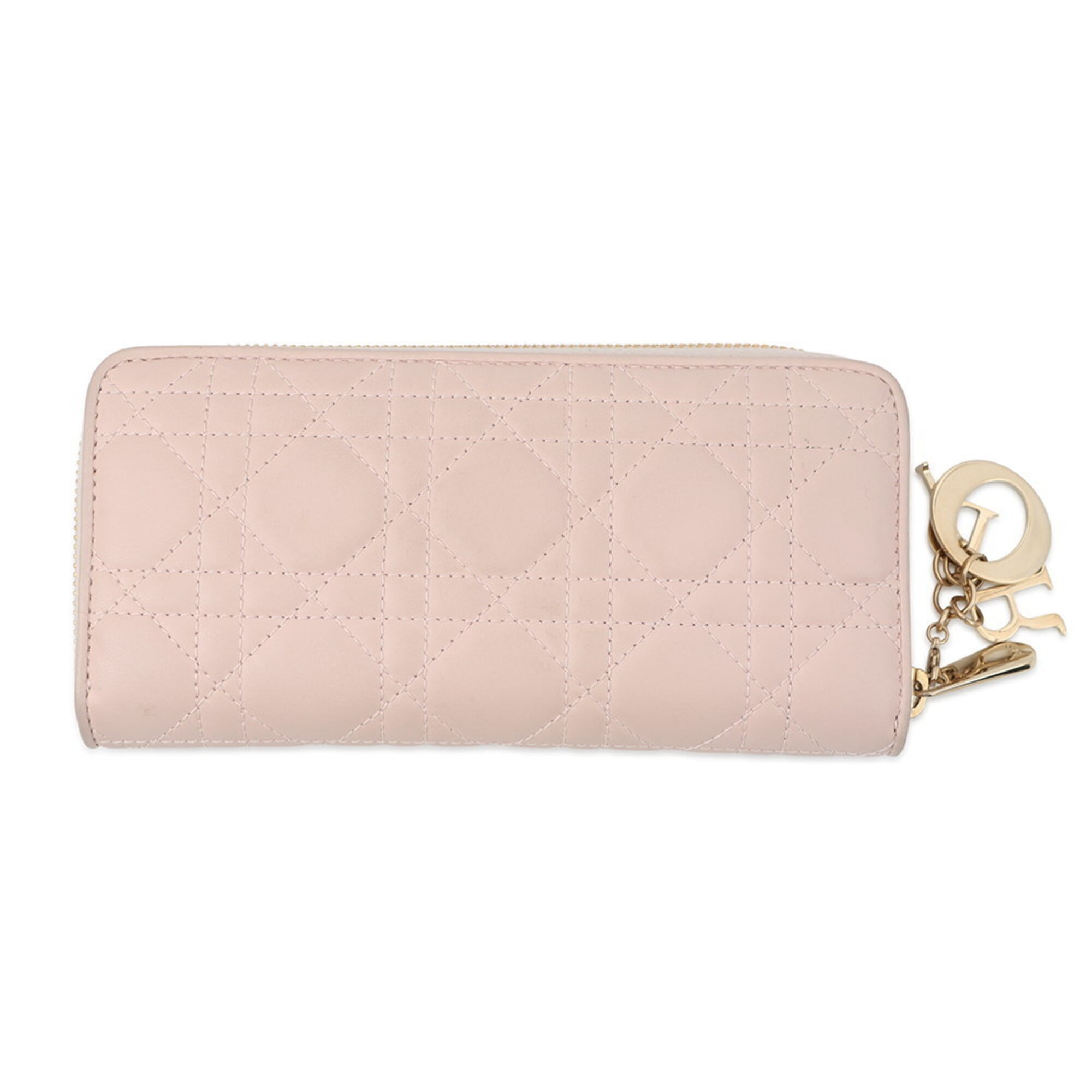 Christian Dior Pink Leather Long Wallet (Bi-Fold) (Pre-Owned)