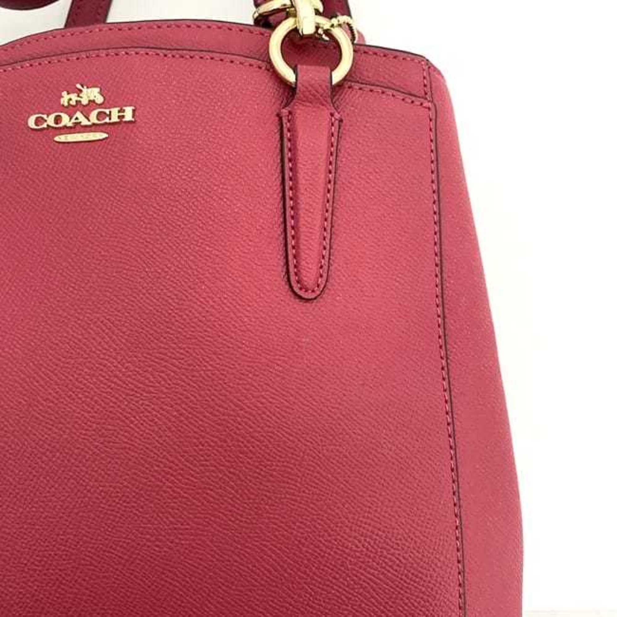 Coach Pink Leather Handbag Tote Bag (Pre-Owned)