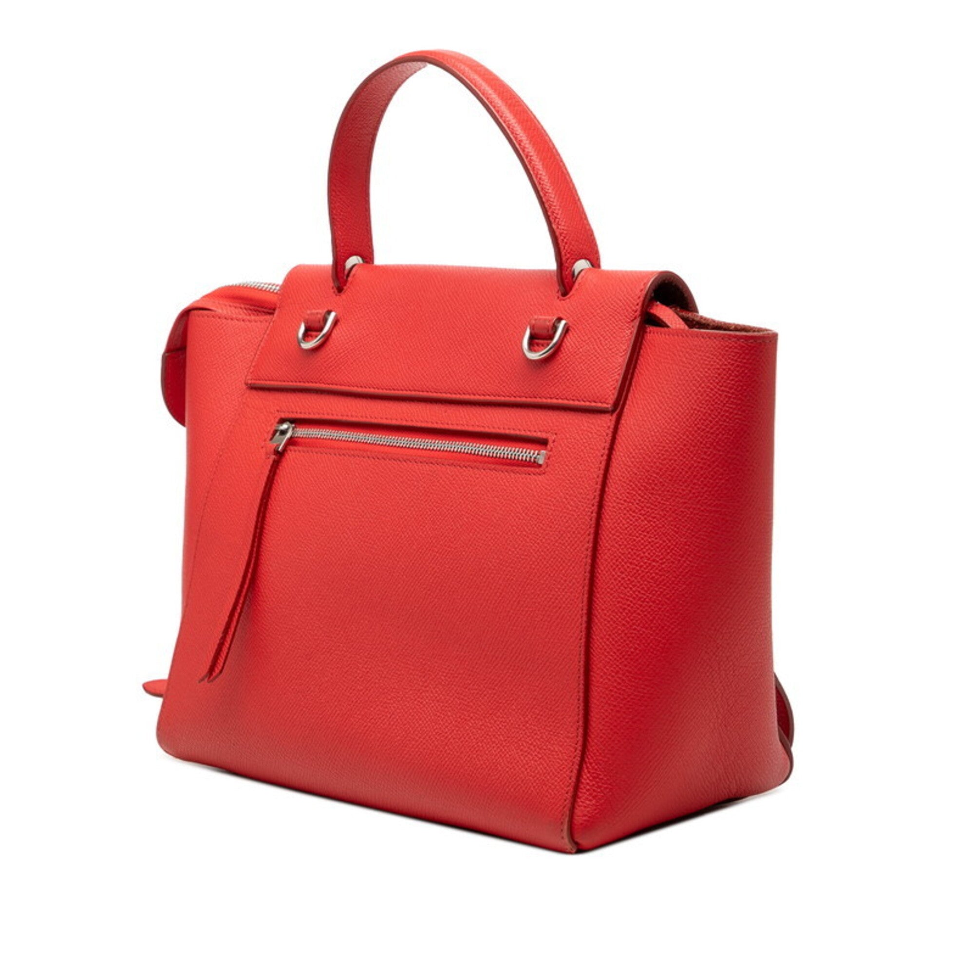 Celine Red Color Leather Handbag Shoulder Bag (Pre-Owned)
