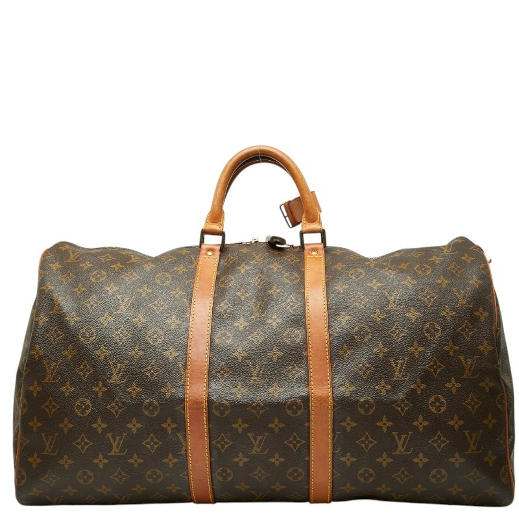 Louis Vuitton Brown Pvc Leather Boston Bag (Pre-Owned)