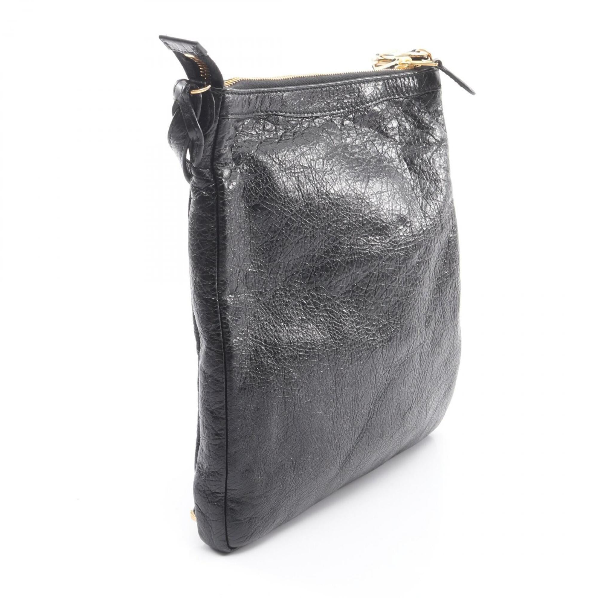 Balenciaga Black Leather Handbag Shoulder Bag (Pre-Owned)