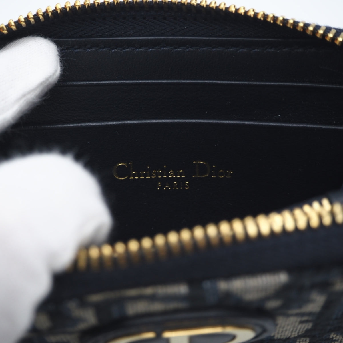 Christian Dior Cotton Leather Coin Purse/Coin Case (Pre-Owned)