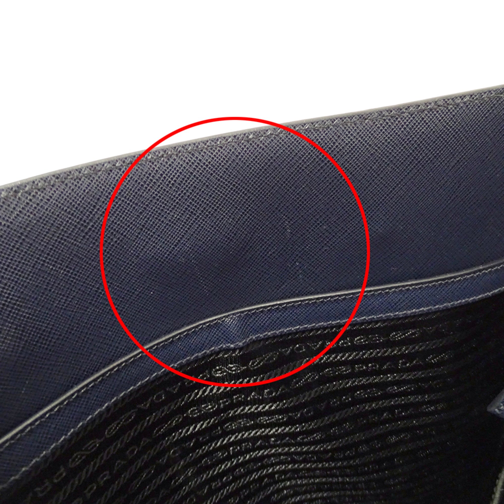 Prada Navy Leather Handbag Tote Bag (Pre-Owned)