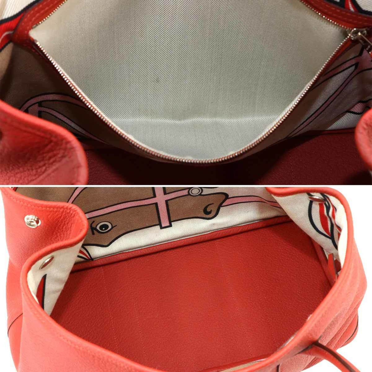 Hermes Red Color Country Leather Handbag Tote Bag (Pre-Owned)