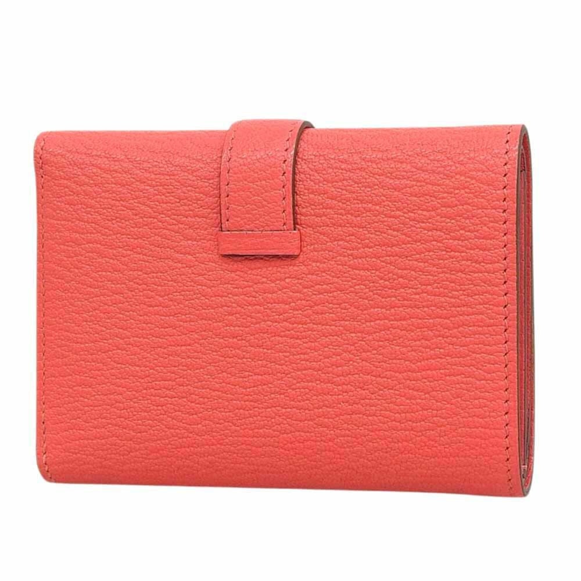 Hermes Pink Chevre Myzore Leather Wallet (Tri-Fold) (Pre-Owned)