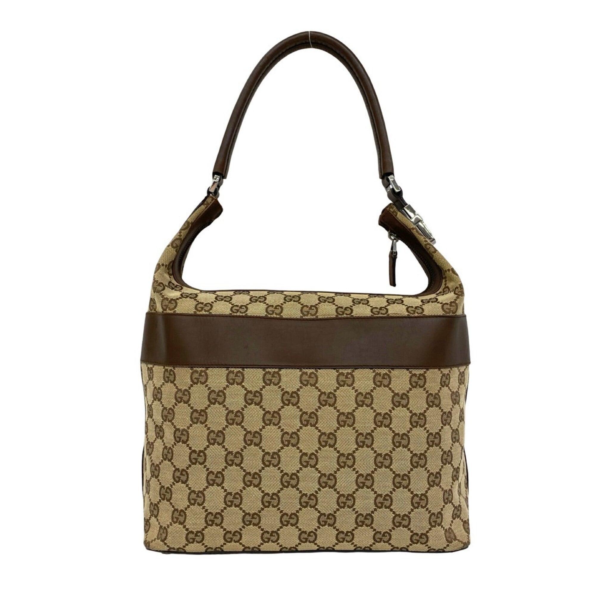 Gucci Brown Canvas Leather Shoulder Bag Tote Bag (Pre-Owned)