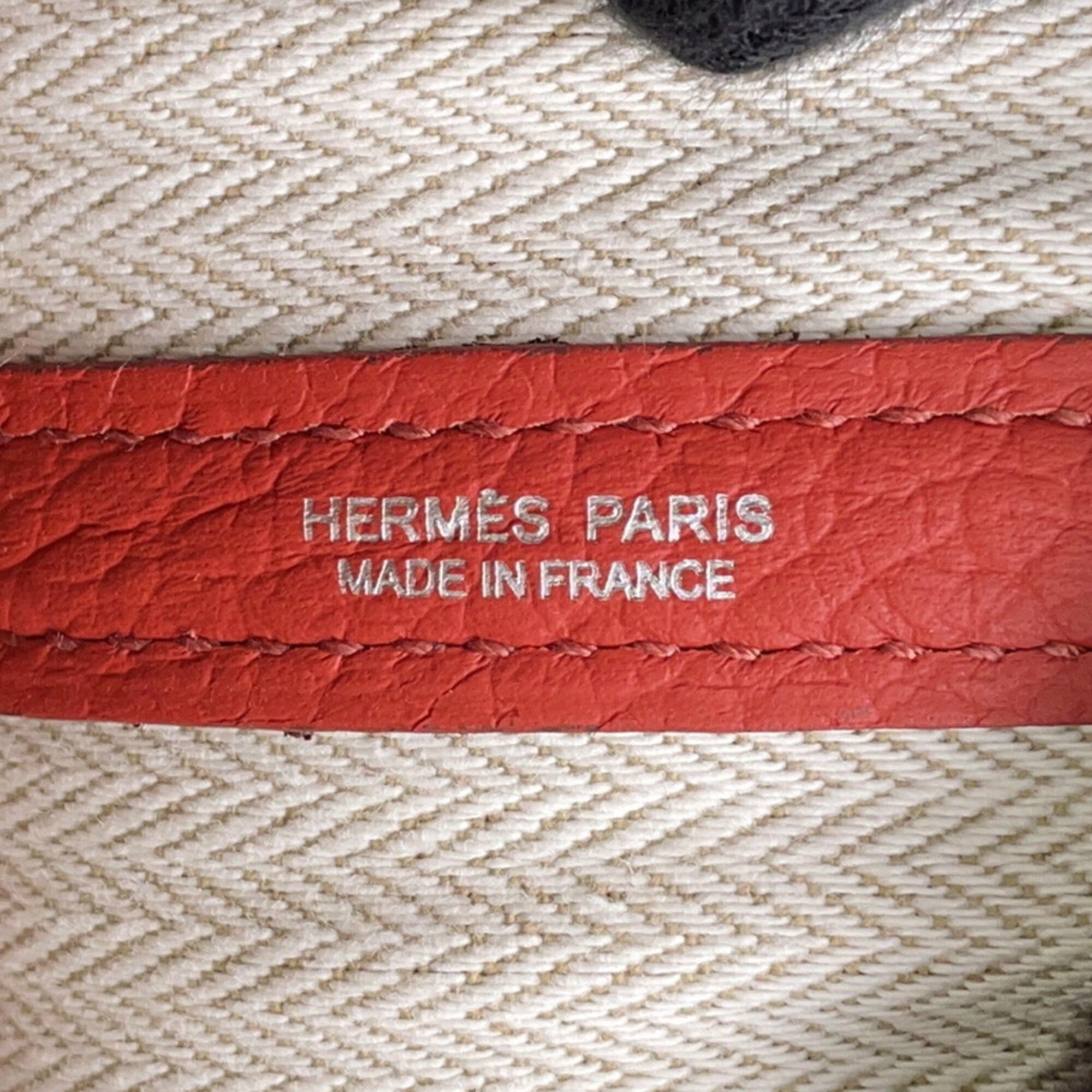 Hermes Garden Silver Country Leather Handbag Tote Bag (Pre-Owned)