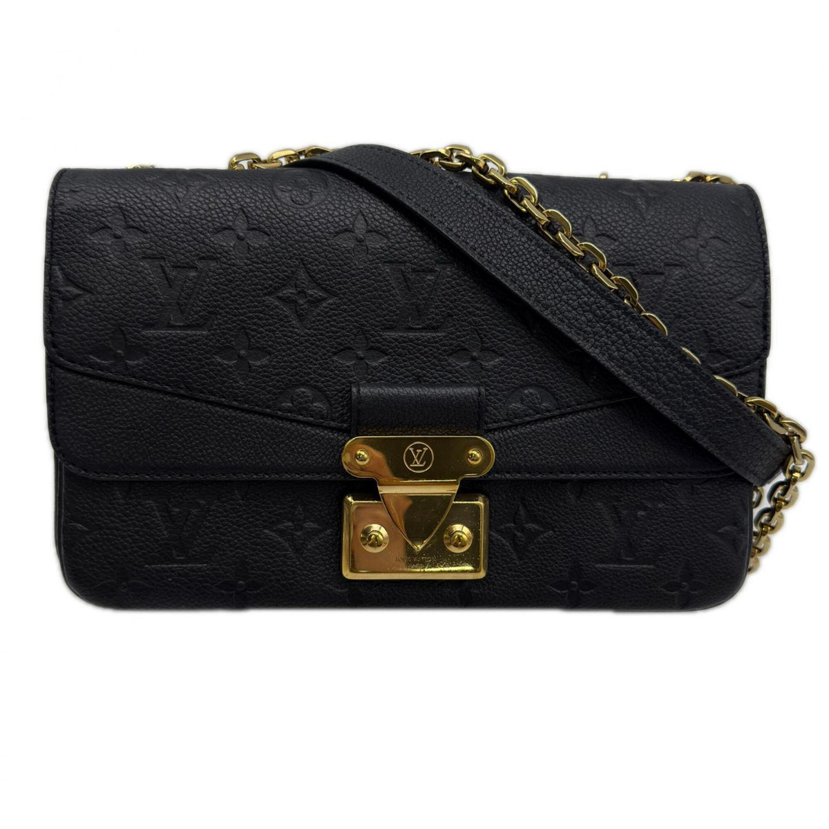 Louis Vuitton Black Leather Shoulder Bag (Pre-Owned)