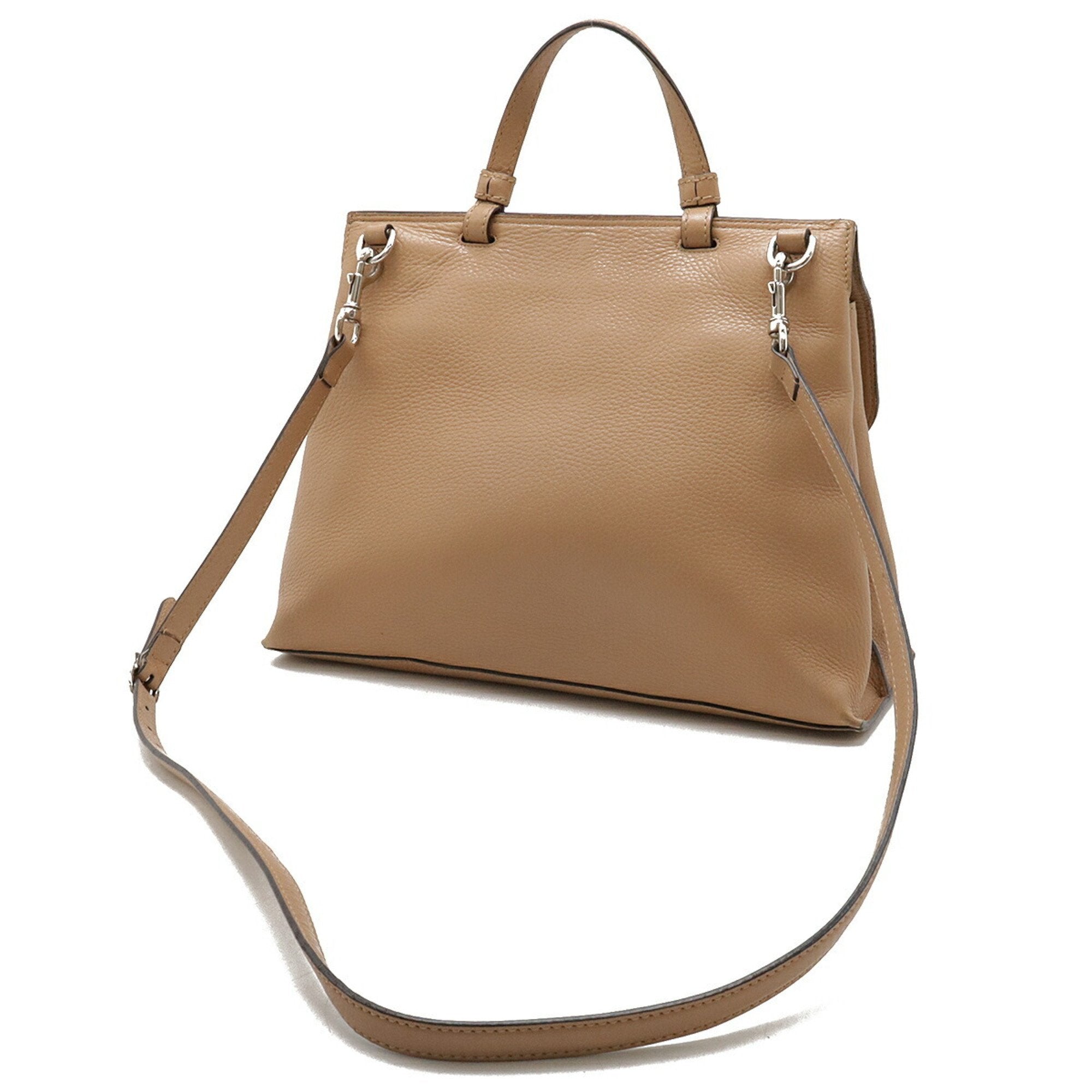 Gucci Beige Bamboo Leather Handbag Shoulder Bag (Pre-Owned)