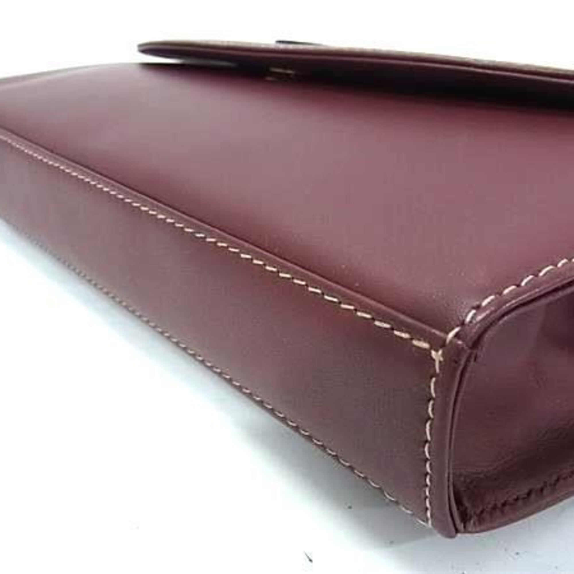 Cartier Must Bordeaux Leather Clutch Bag Shoulder Bag (Pre-Owned)