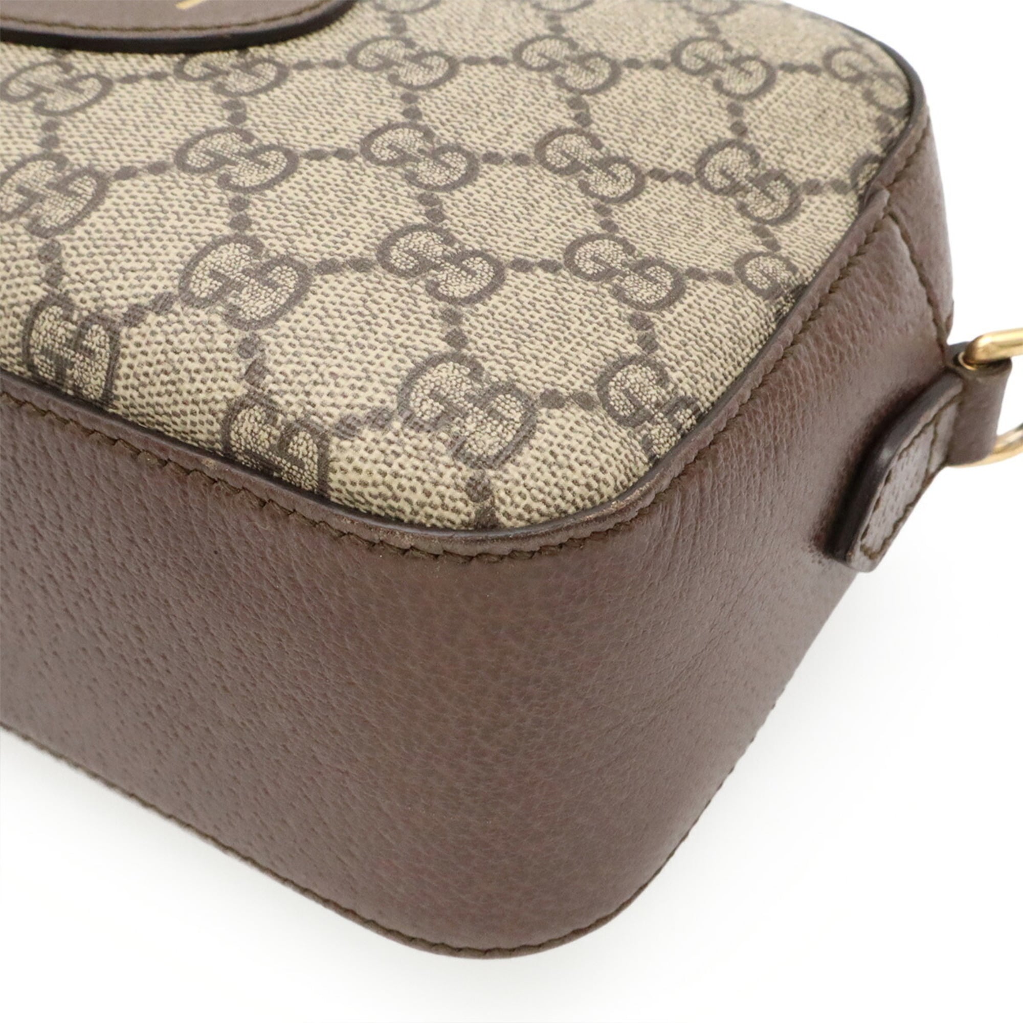 Gucci Beige Brown Green Red Color Yellow Gg Supreme Canvas Clutch Bag Handbag Shoulder Bag (Pre-Owned)