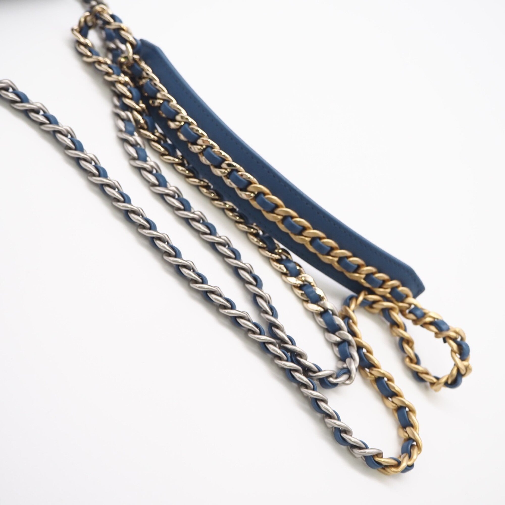 Chanel Denim Blue Denim Leather Shoulder Bag (Pre-Owned)