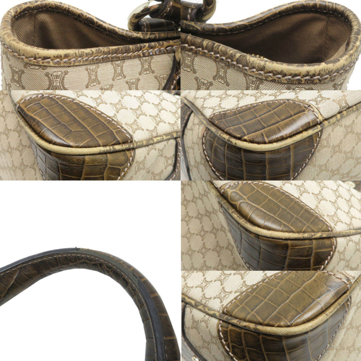 Celine Beige Canvas Leather Handbag (Pre-Owned)