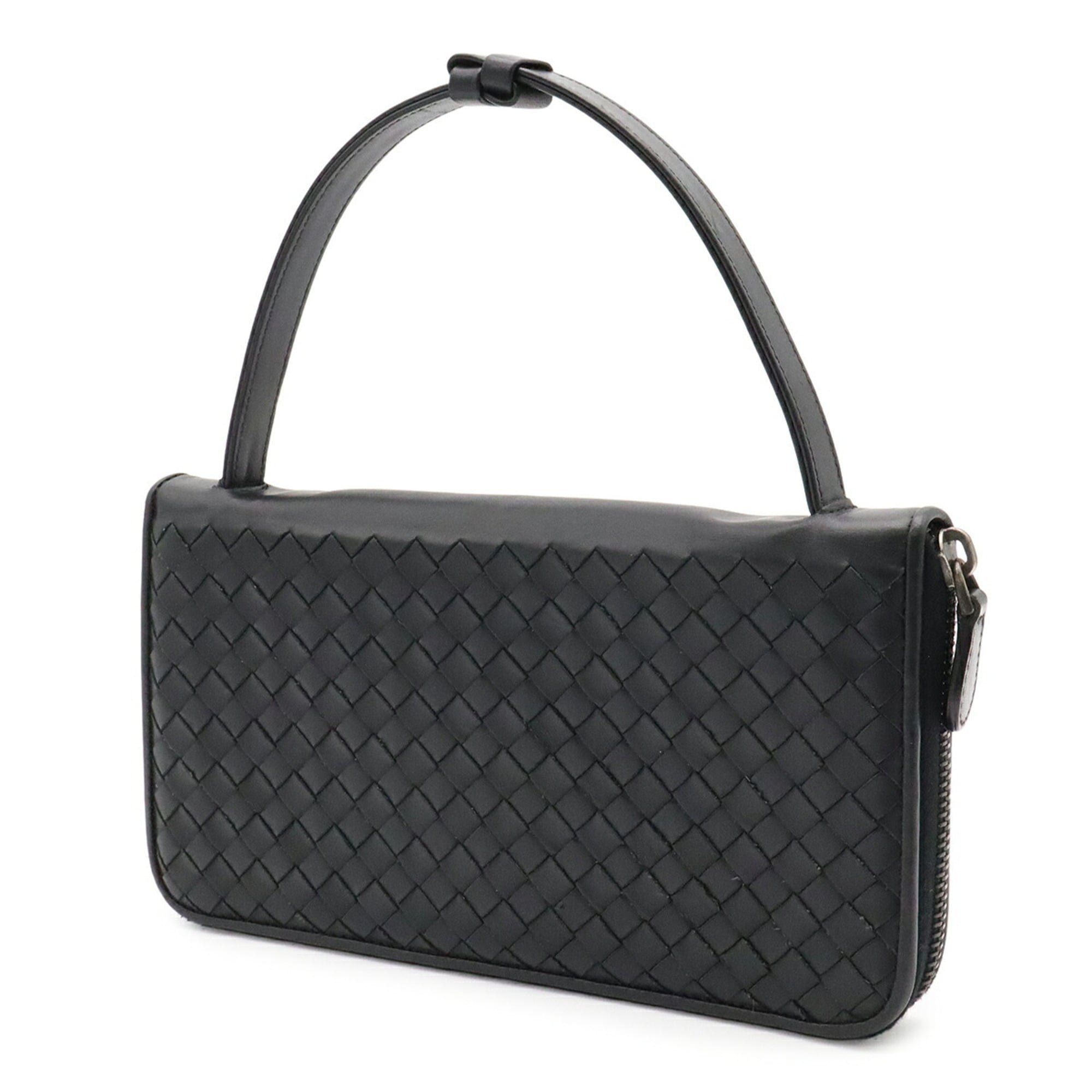 Bottega Veneta Black Leather Long Wallet (Bi-Fold) (Pre-Owned)