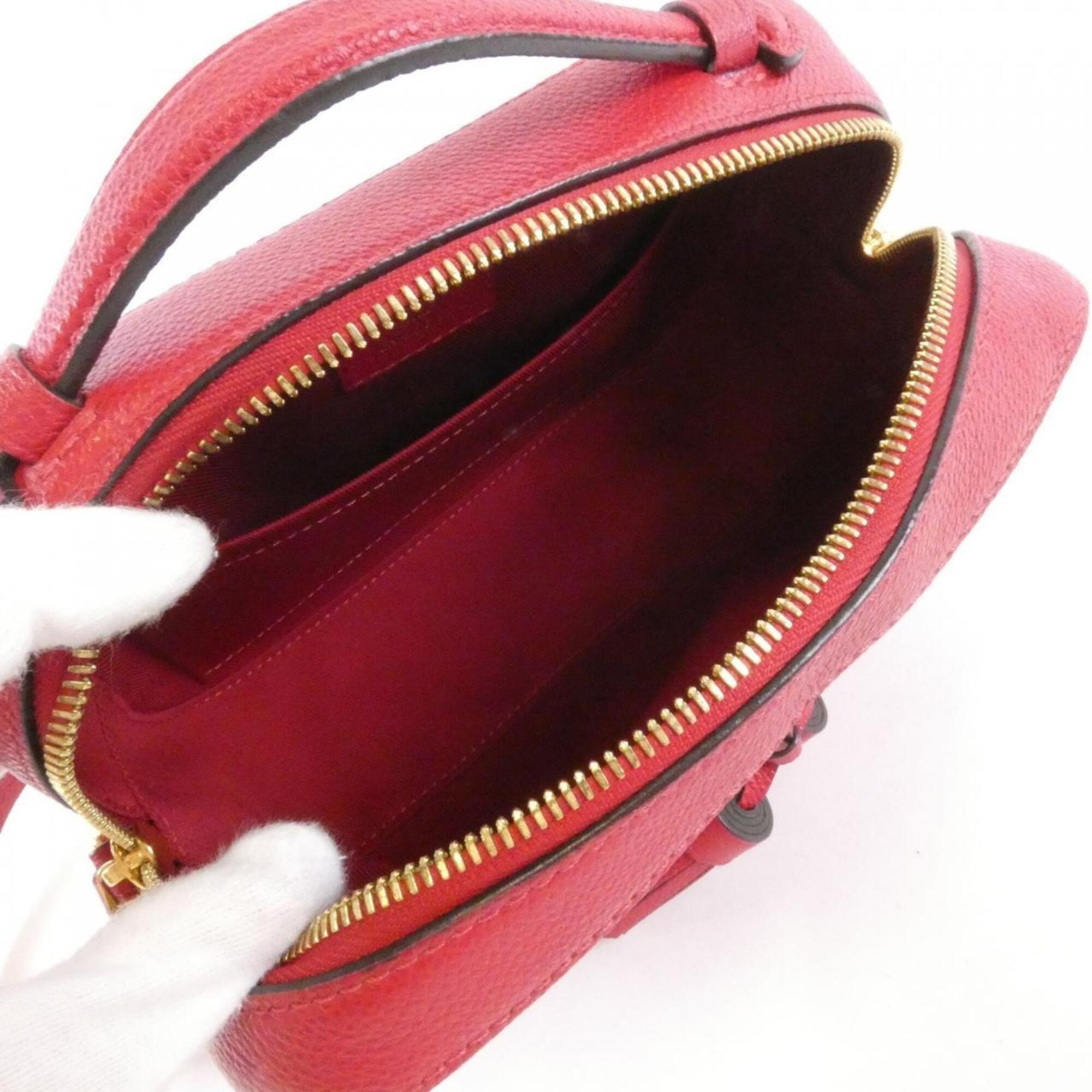 Louis Vuitton Red Color Leather Shoulder Bag (Pre-Owned)
