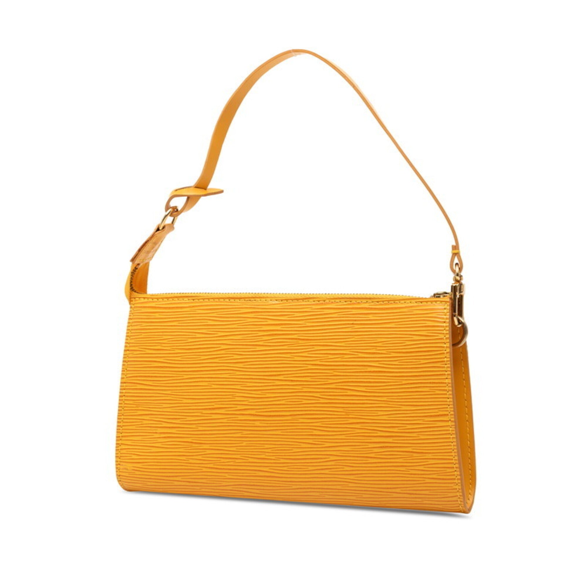 Louis Vuitton Yellow Leather Handbag Pochette Pouch (Pre-Owned)