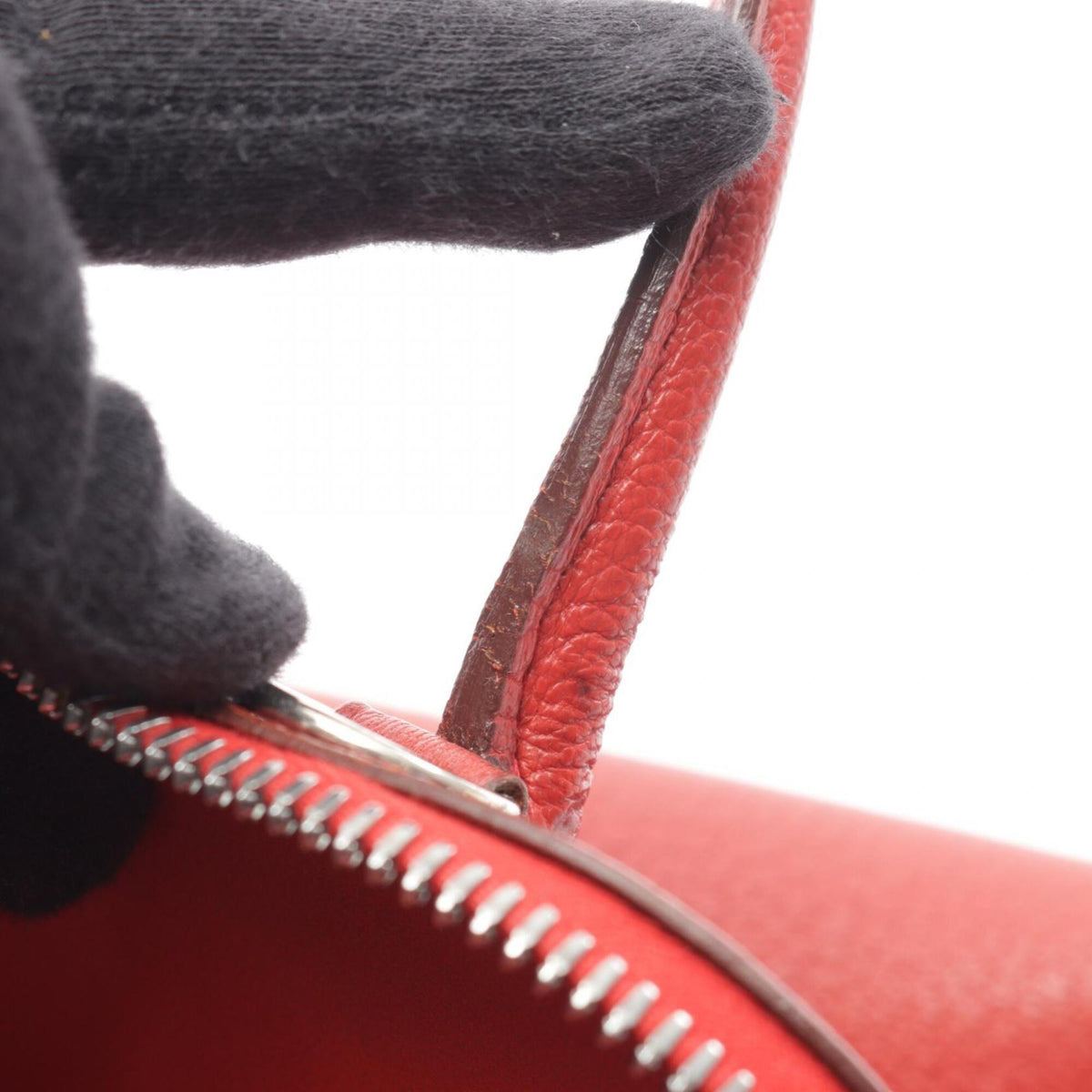 Hermes Red Color Rouge Garance Chevre Coromandel Leather Leather Handbag (Pre-Owned)