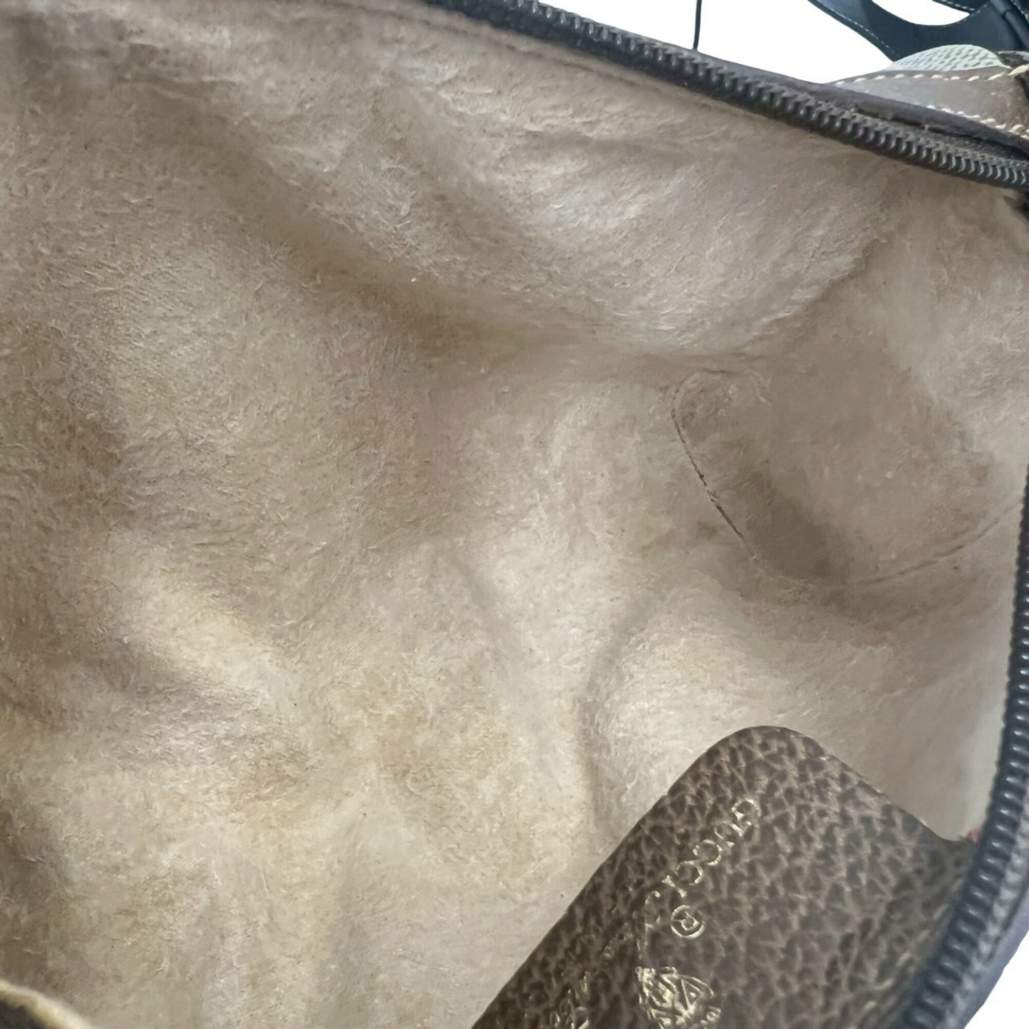 Gucci Brown Green Red Color Leather Pvc Shoulder Bag (Pre-Owned)