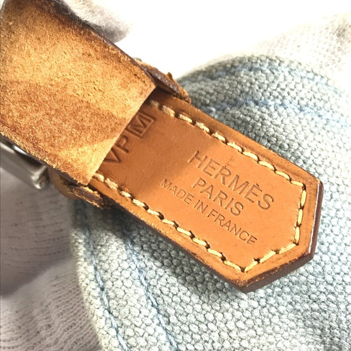 Hermes Marwari Blue Canvas Shoulder Bag Tote Bag (Pre-Owned)