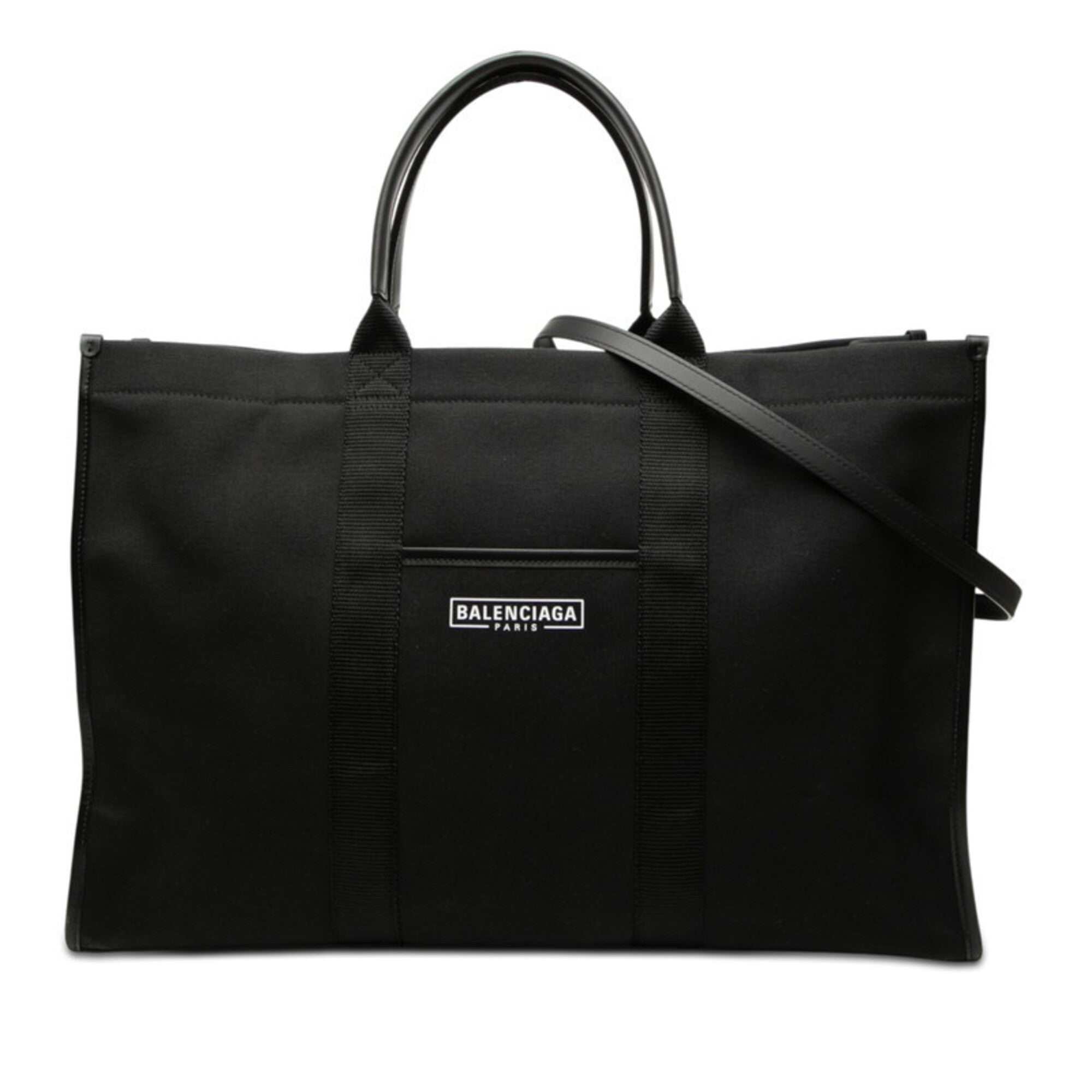 Balenciaga Black Canvas Shoulder Bag Tote Bag (Pre-Owned)