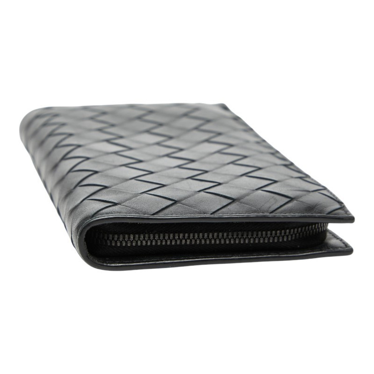 Bottega Veneta Black Leather Long Wallet (Bi-Fold) (Pre-Owned)