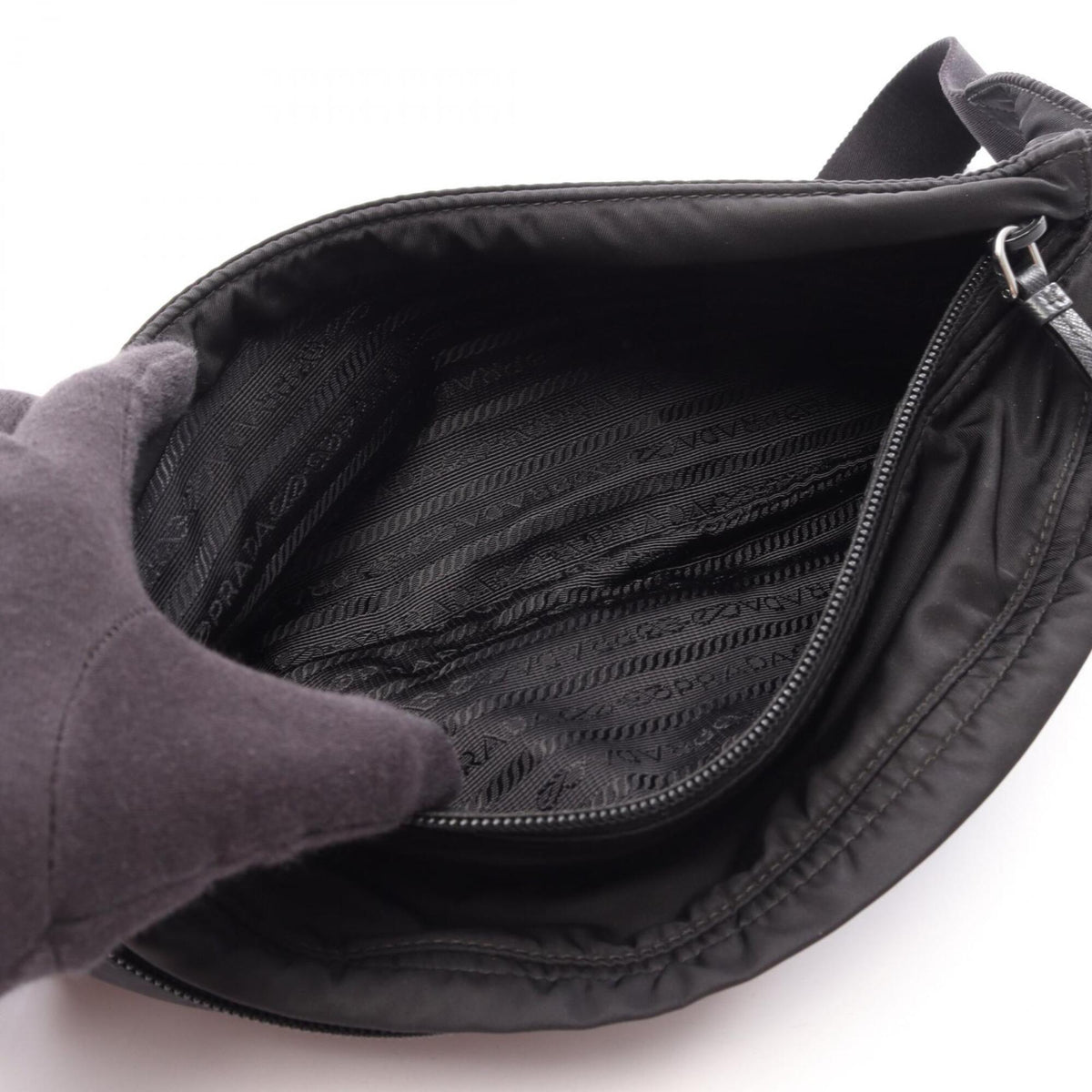 Prada Black Nylon Leather Fanny Pack (Pre-Owned)