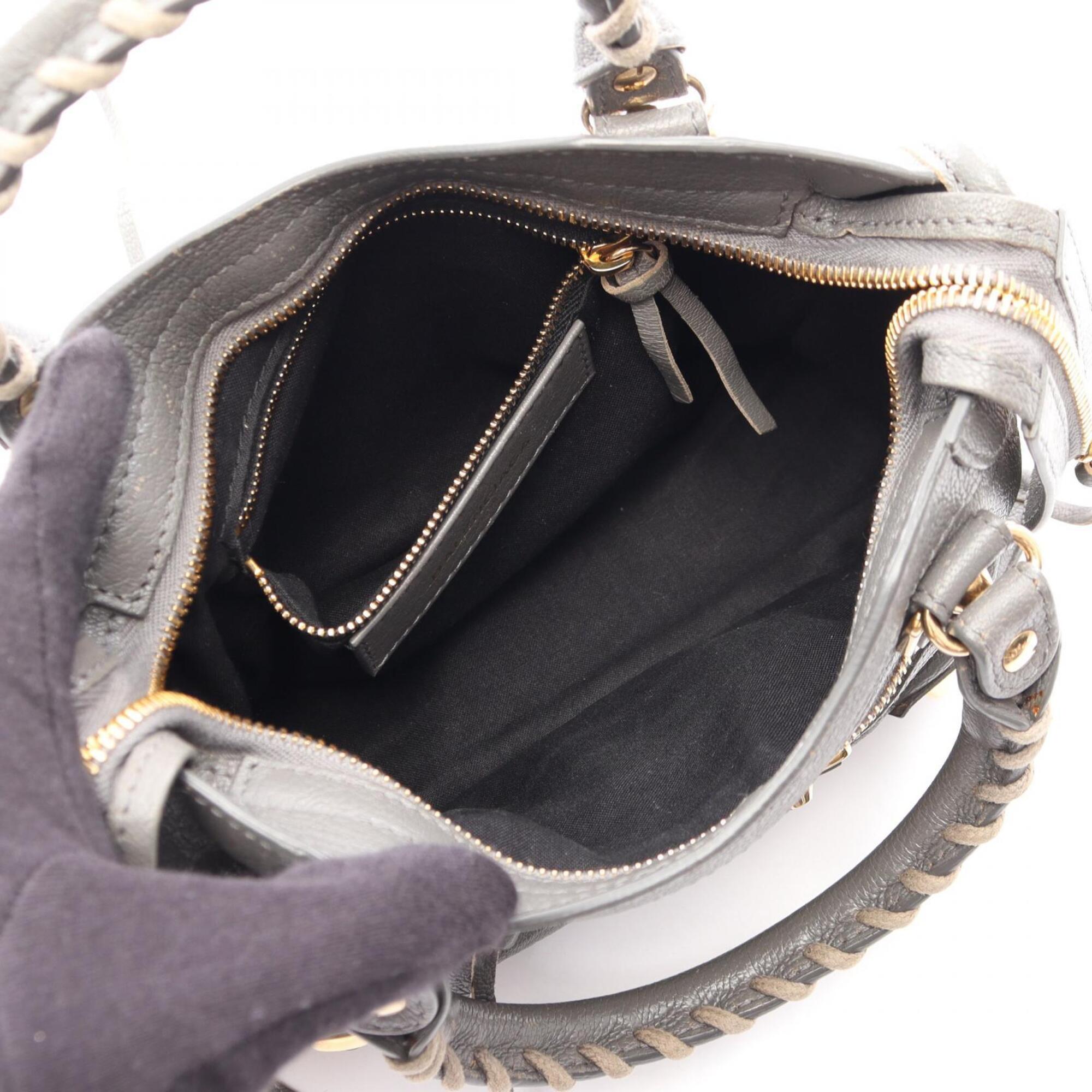 Balenciaga Gray Metallic Leather Handbag (Pre-Owned)