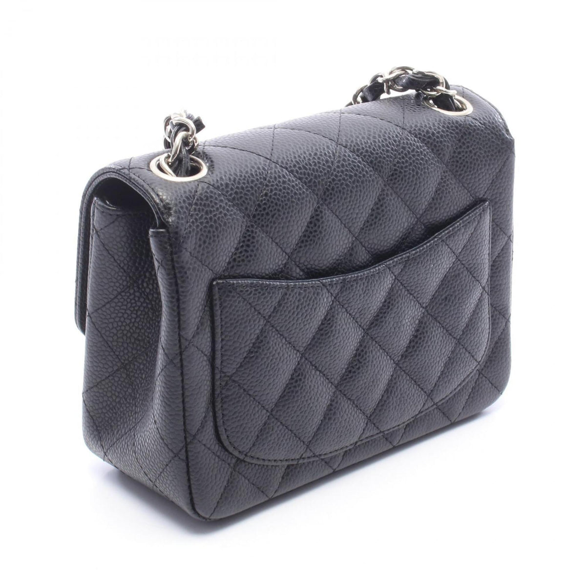 Chanel Black Grained Calfskin Handbag Shoulder Bag (Pre-Owned)