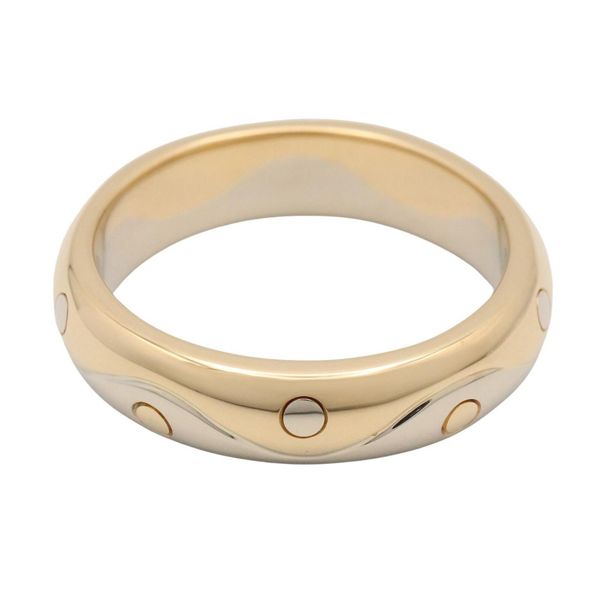 Bvlgari Gold Silver Yellow Gold (18K) White Gold (18K) Band Ring (Pre-Owned)